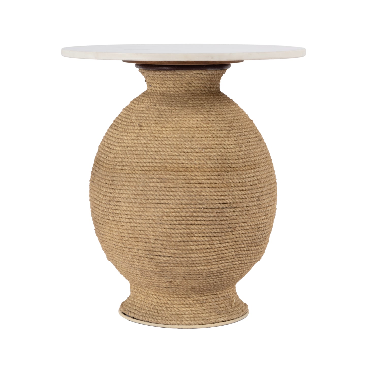 Butler Specialty Company Shea 19 in. W Round Marble and Rope End Table, Natural
