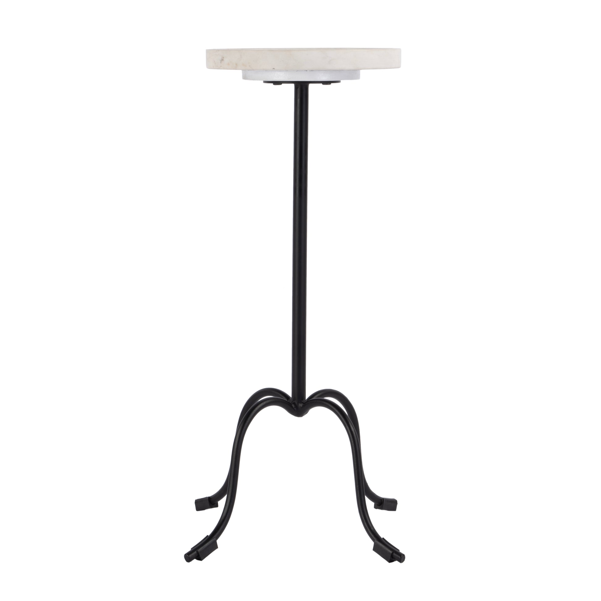 Butler Specialty Company Berlin 10 in. W Round Marble and Iron Side Table, White and Black