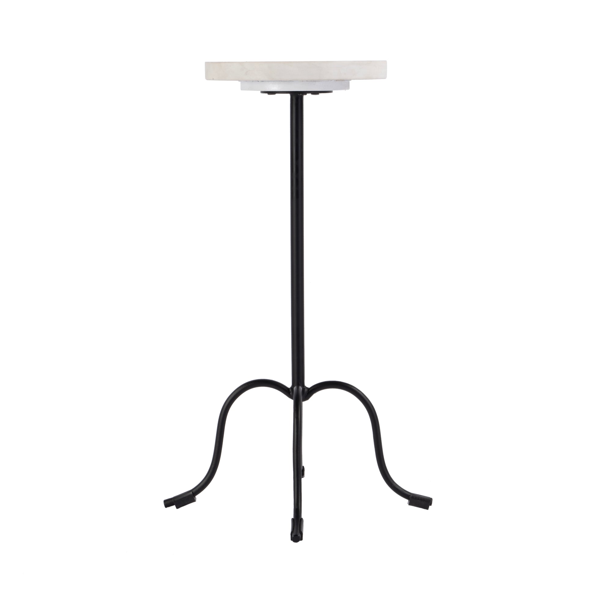 Butler Specialty Company Berlin 10 in. W Round Marble and Iron Side Table, White and Black