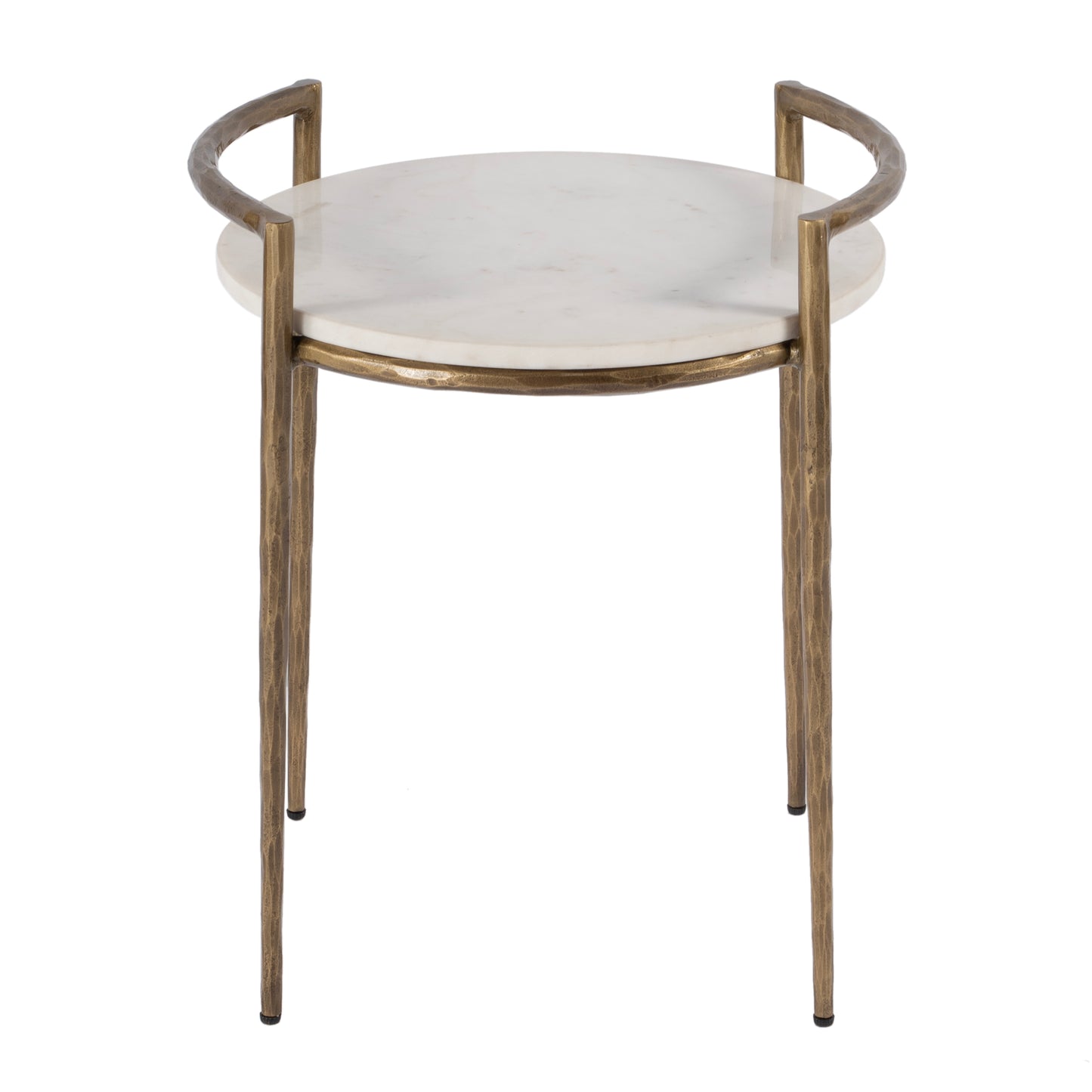 Butler Specialty Company Madlyn 19 in. W Round Marble and Iron Side Table, White