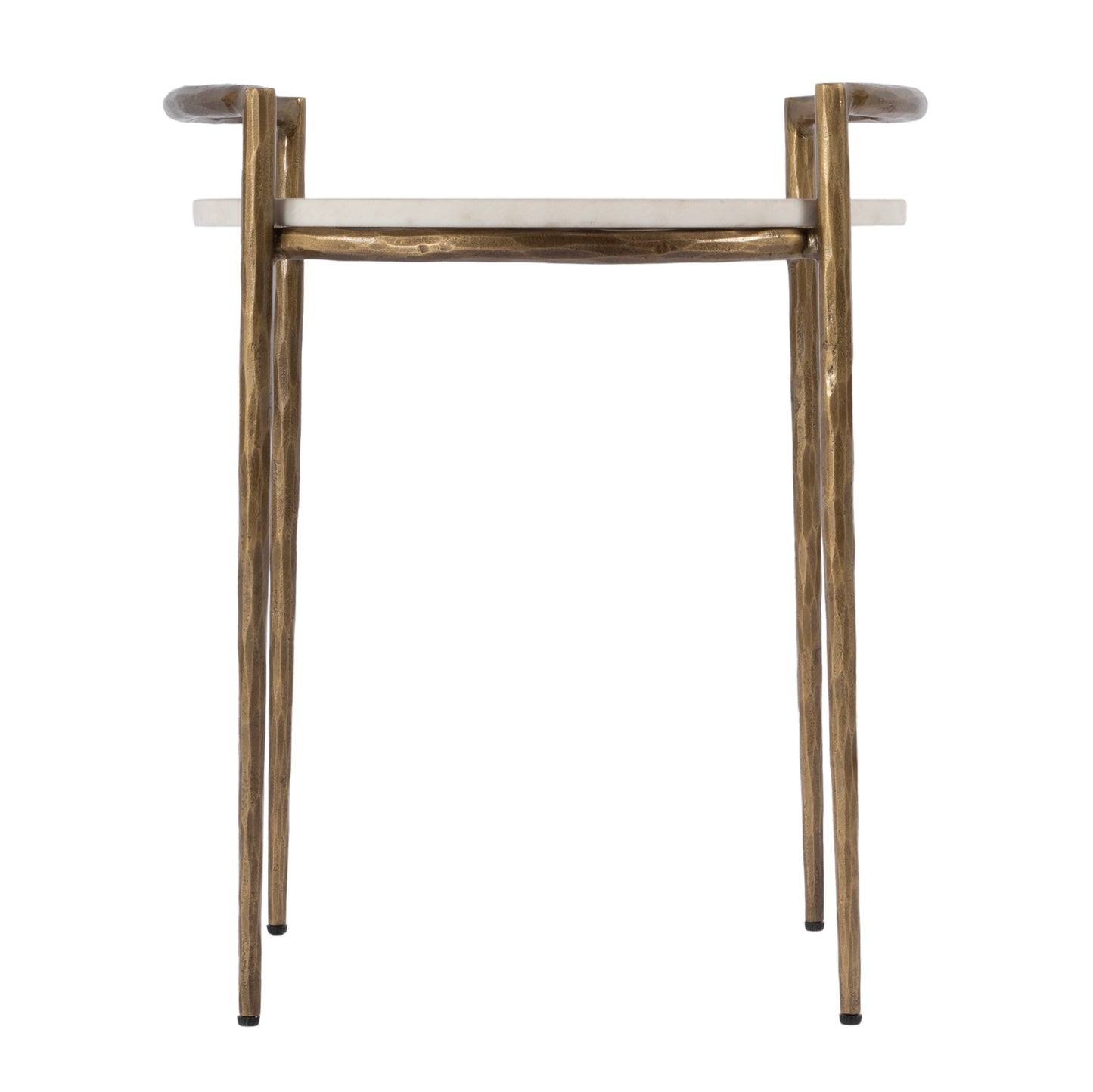 Butler Specialty Company Madlyn 19 in. W Round Marble and Iron Side Table, White