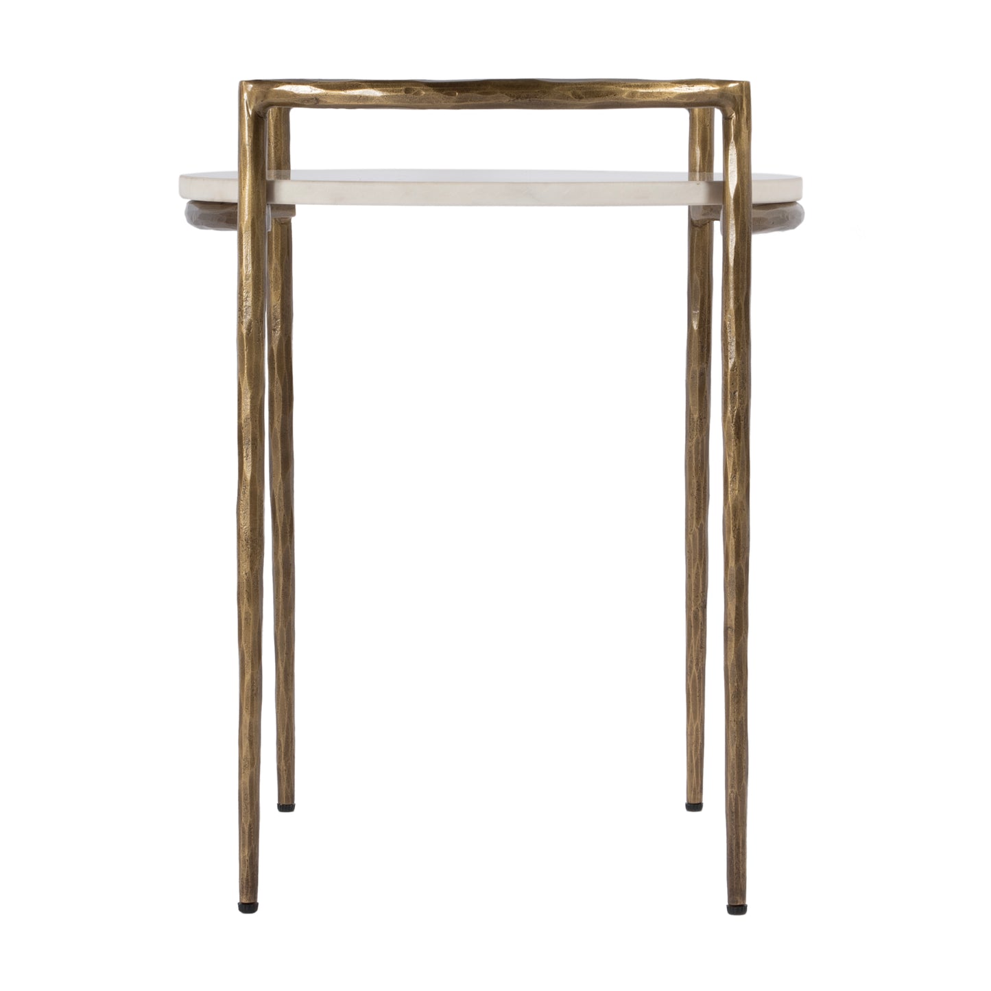 Butler Specialty Company Madlyn 19 in. W Round Marble and Iron Side Table, White