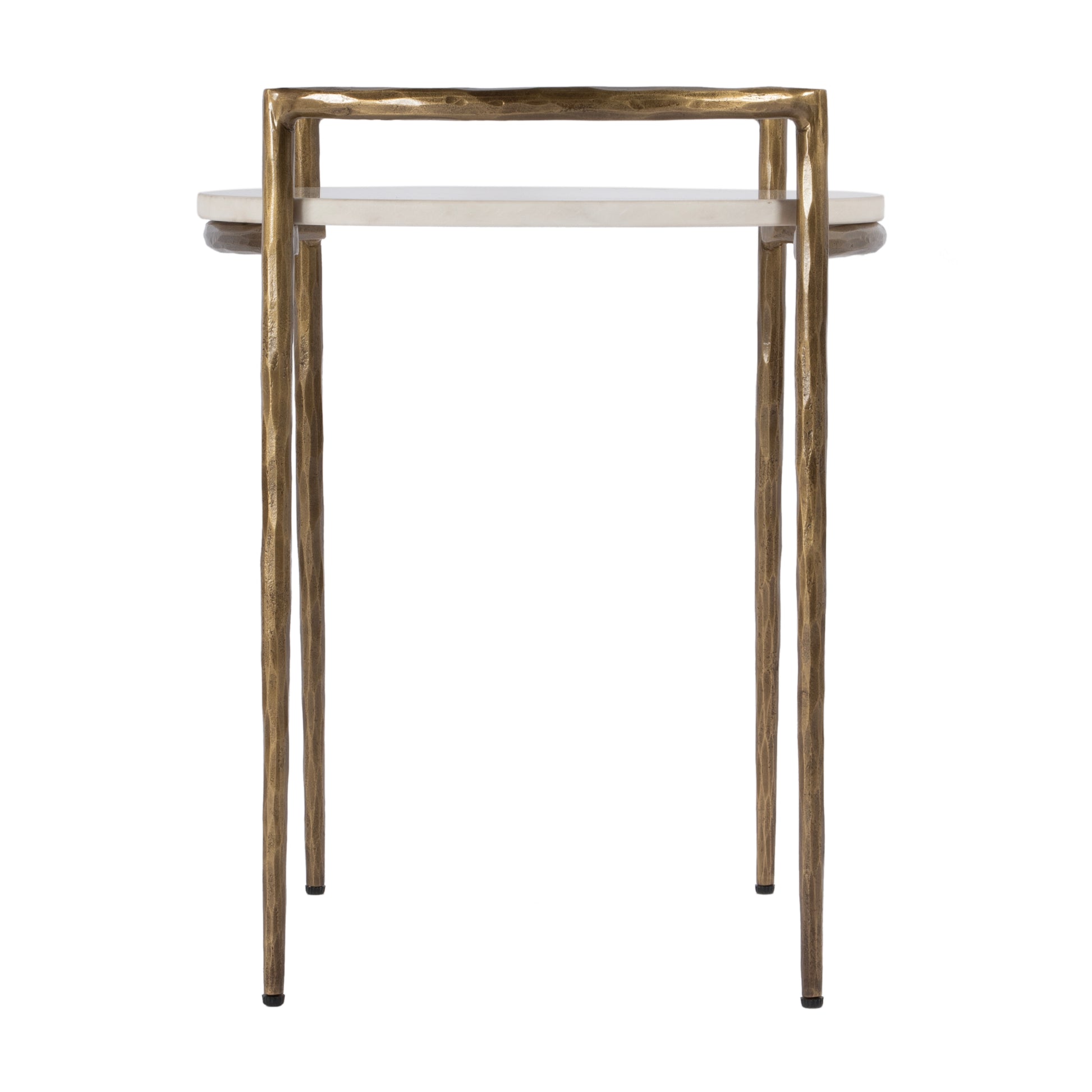 Butler Specialty Company Madlyn 19 in. W Round Marble and Iron Side Table, White