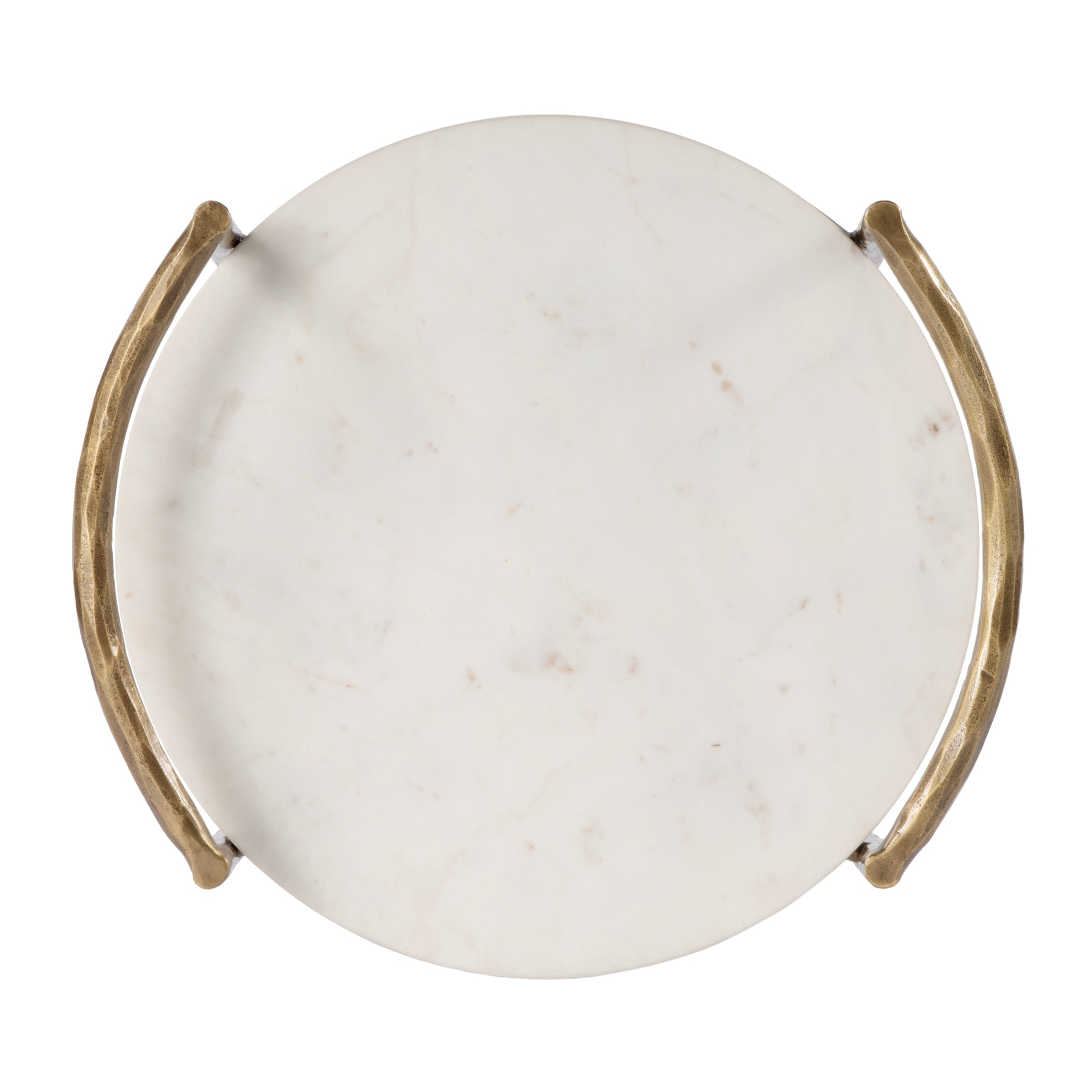 Butler Specialty Company Madlyn 19 in. W Round Marble and Iron Side Table, White