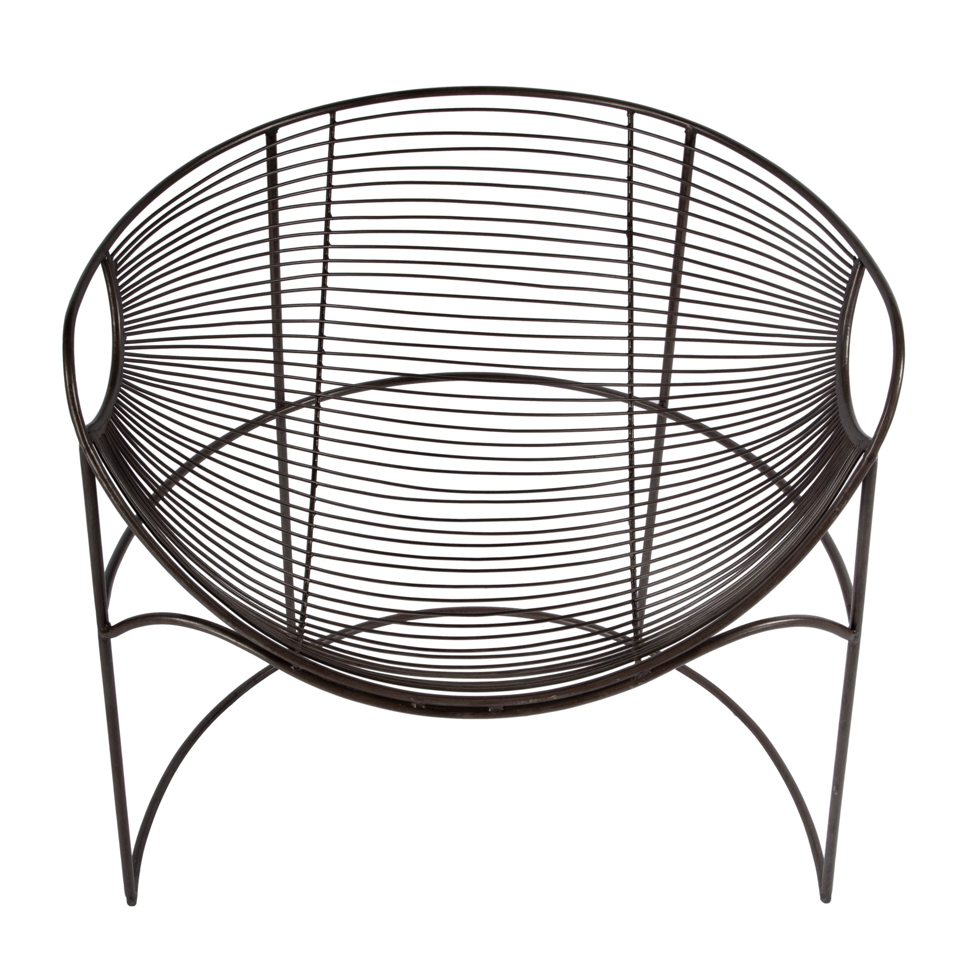 Butler Specialty Company Artemis 30 in. W Oval Iron Basket Accent Chair, Black