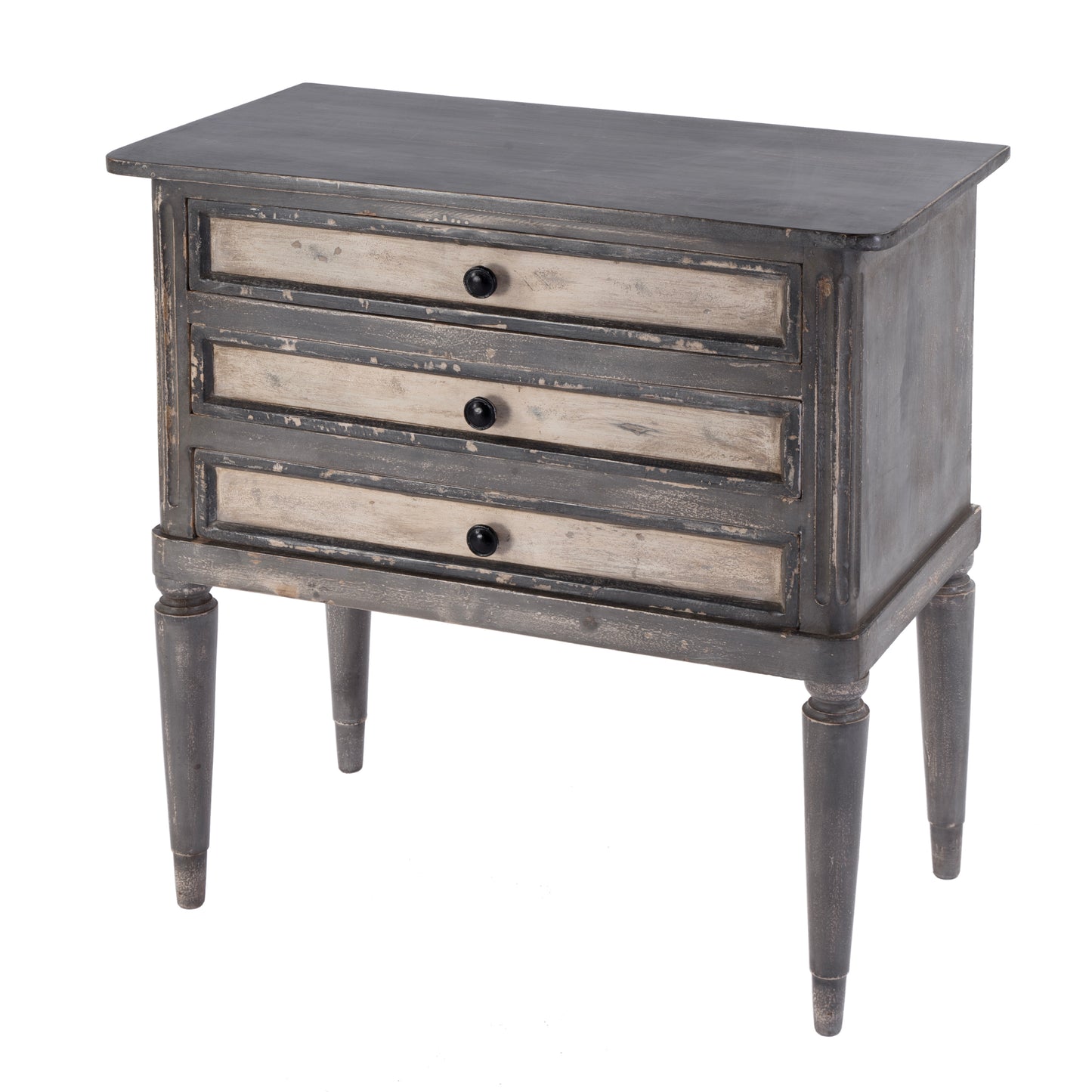 Butler Specialty Company Primrose 30 in. W Rectangular Solid Wood 3 Drawer Chest of Drawers with Finish Distressing, Cream, Gray