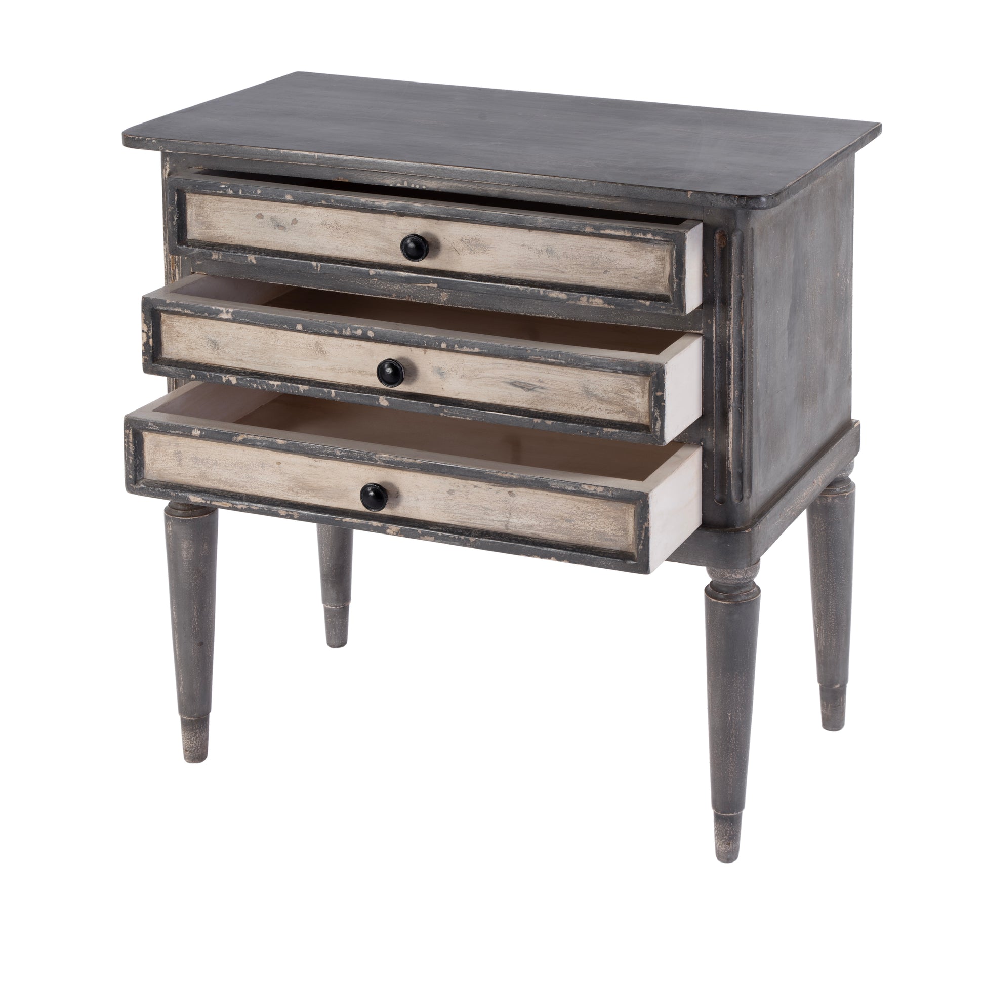 Butler Specialty Company Primrose 30 in. W Rectangular Solid Wood 3 Drawer Chest of Drawers with Finish Distressing, Cream, Gray