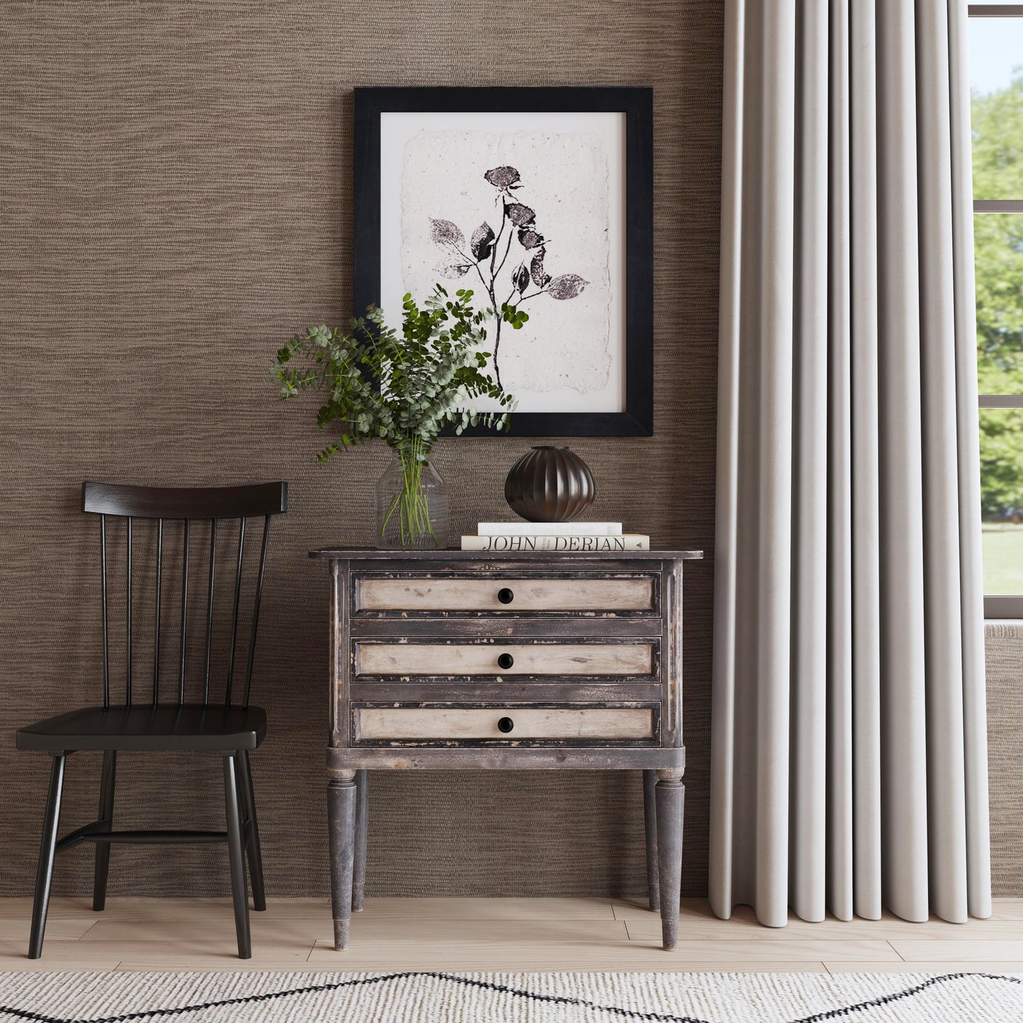 Butler Specialty Company Primrose 30 in. W Rectangular Solid Wood 3 Drawer Chest of Drawers with Finish Distressing, Cream, Gray