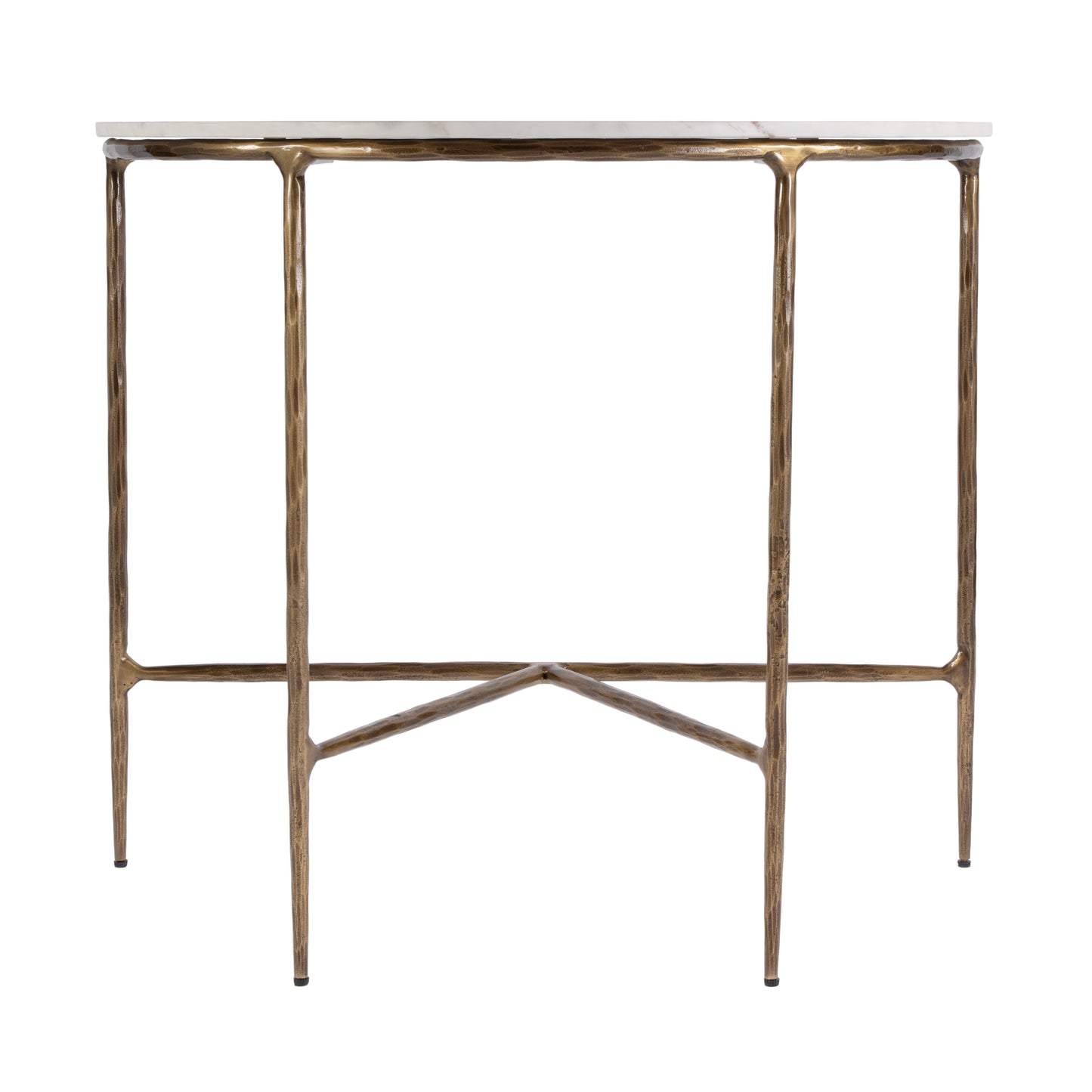 Butler Specialty Company Evelyn 36.5 in. W Demilune Marble and Iron Console Table, White