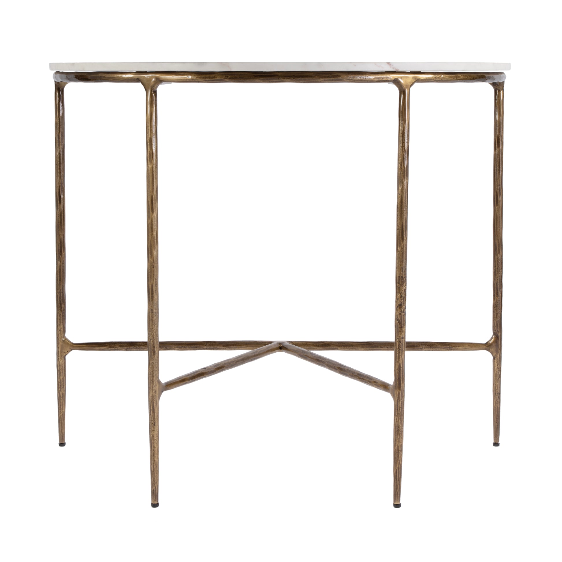 Butler Specialty Company Evelyn 36.5 in. W Demilune Marble and Iron Console Table, White