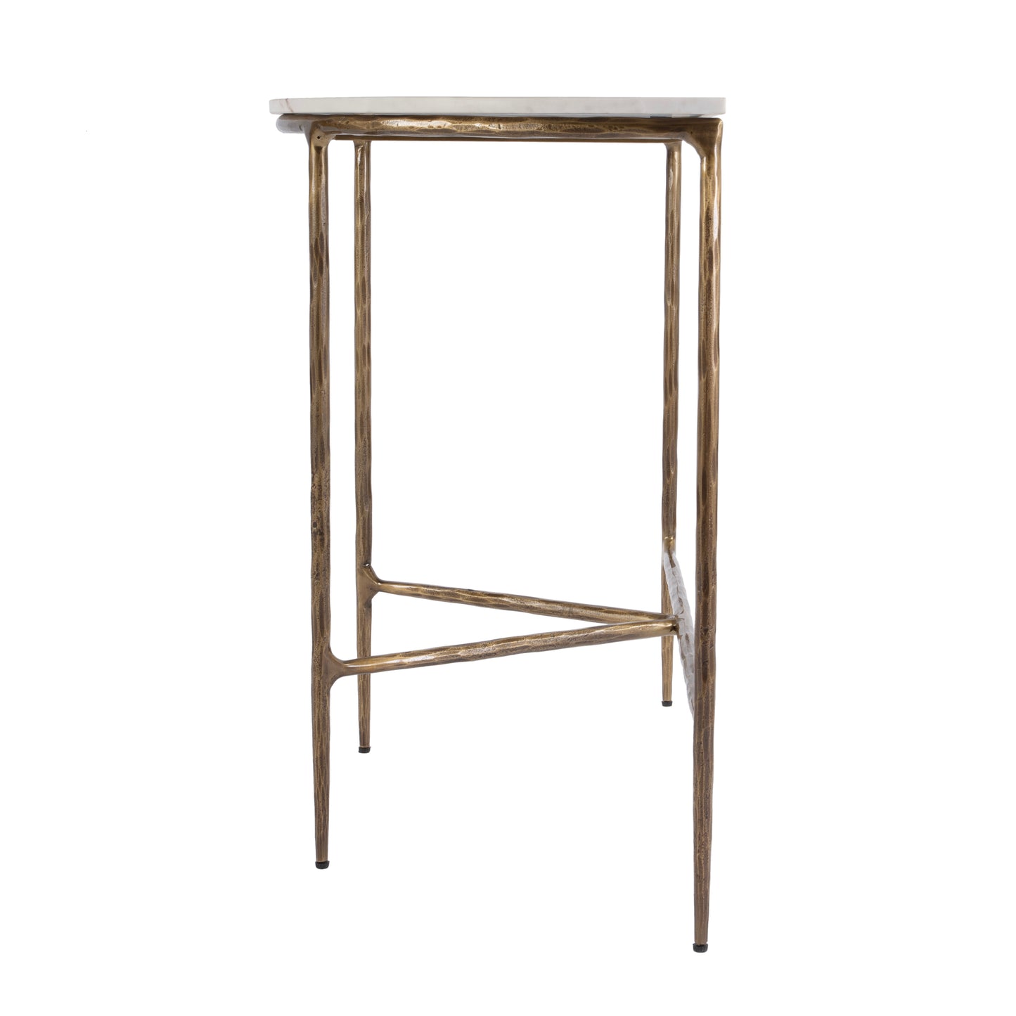 Butler Specialty Company Evelyn 36.5 in. W Demilune Marble and Iron Console Table, White