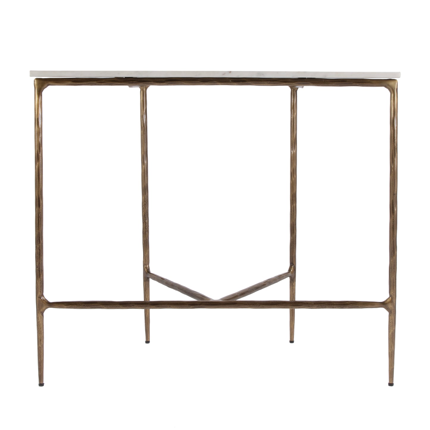 Butler Specialty Company Evelyn 36.5 in. W Demilune Marble and Iron Console Table, White