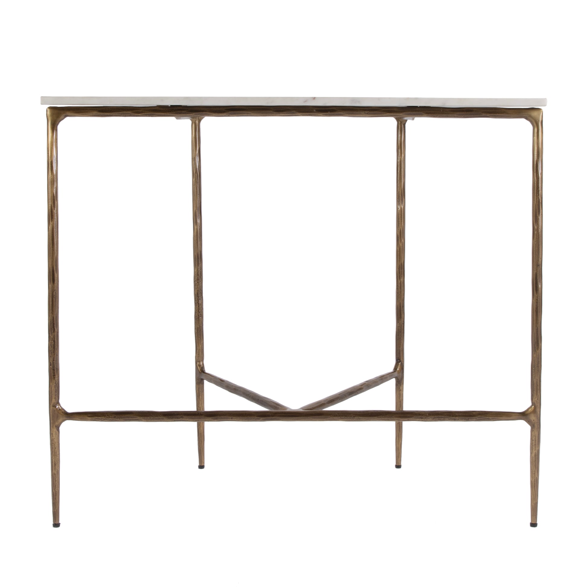 Butler Specialty Company Evelyn 36.5 in. W Demilune Marble and Iron Console Table, White