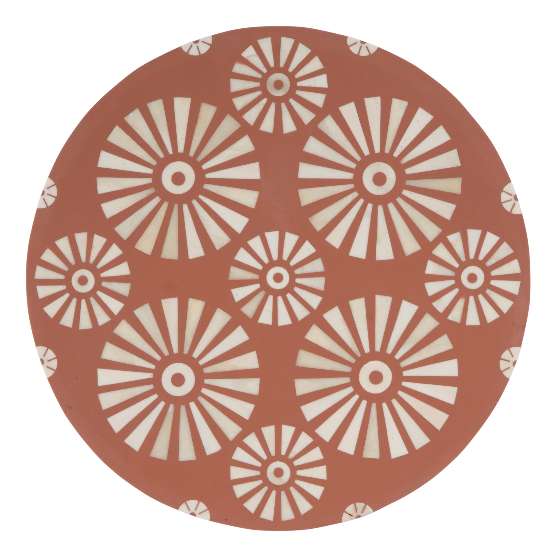Butler Specialty Company Bethel 14 in. W Round Bone Inlay and Iron Side Table, Pink