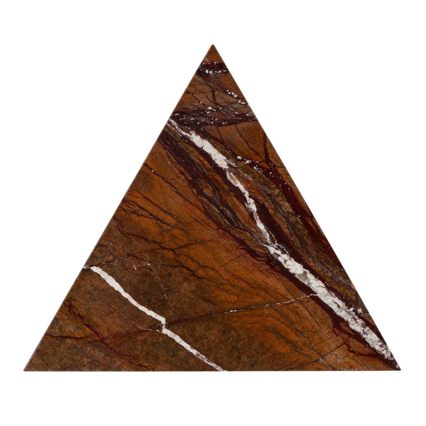 Butler Specialty Company Addis 16.5 in. W Triangular Marble and Iron Pyramid Side Table, Brown