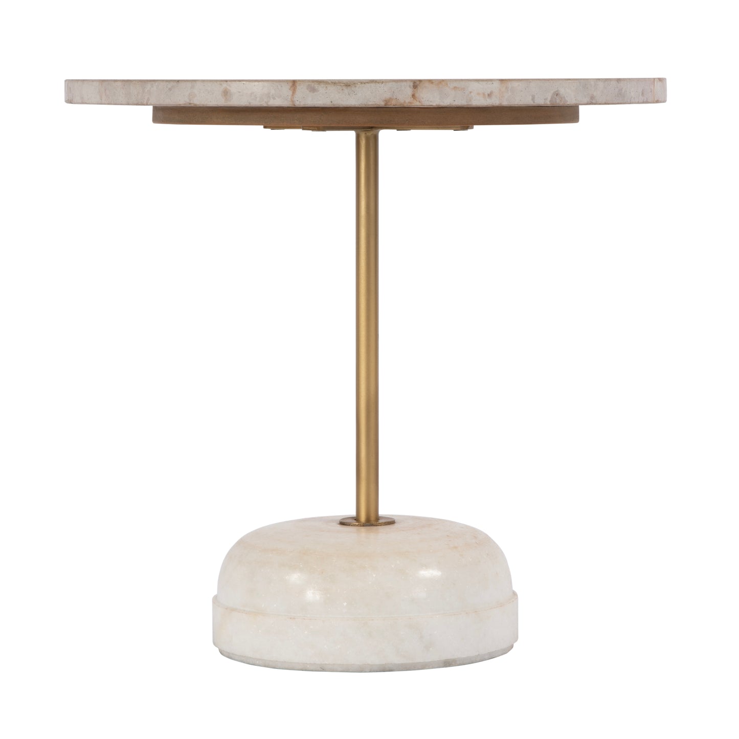 Butler Specialty Company Lucia 19 in. W Round Marble and Iron Pedestal Side Table, White