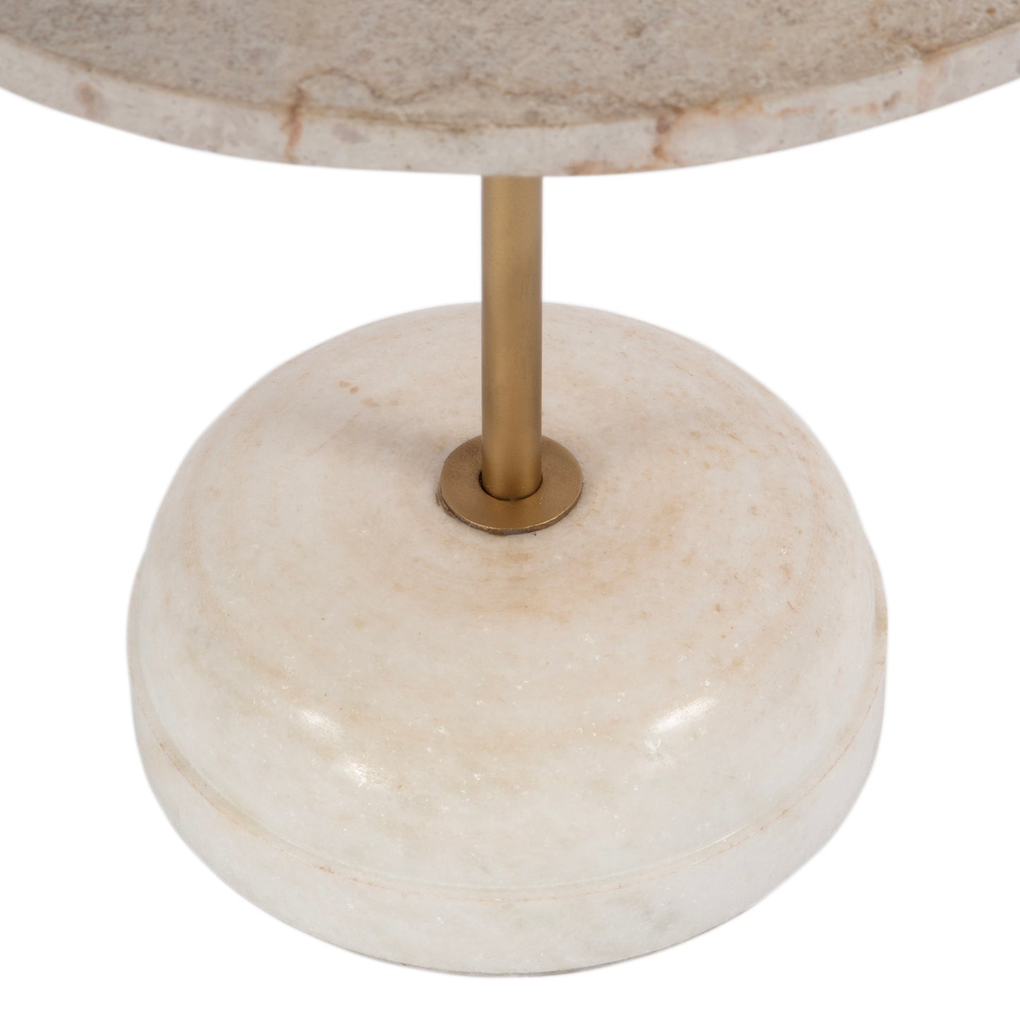 Butler Specialty Company Lucia 19 in. W Round Marble and Iron Pedestal Side Table, White