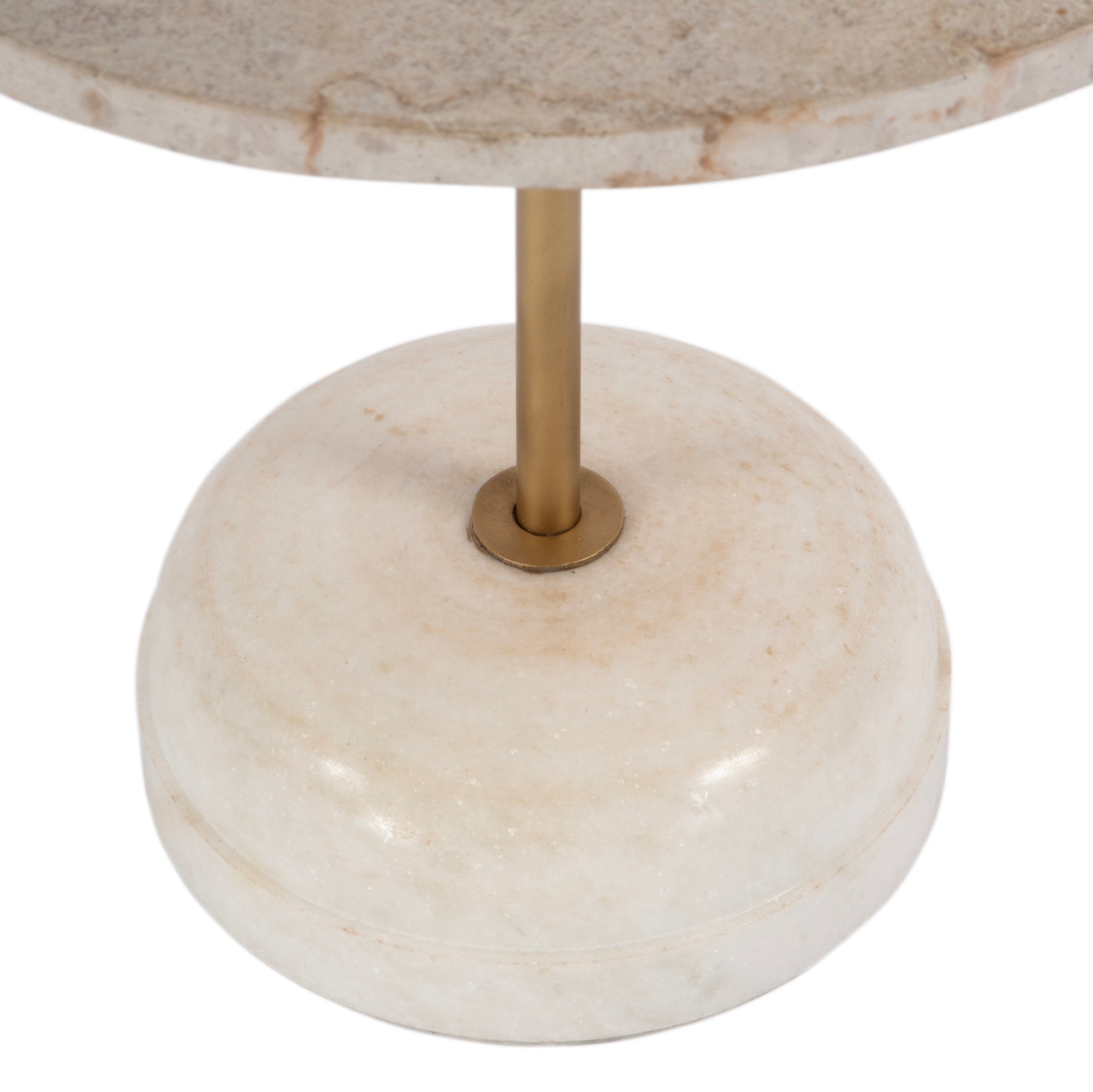 Butler Specialty Company Lucia 19 in. W Round Marble and Iron Pedestal Side Table, White