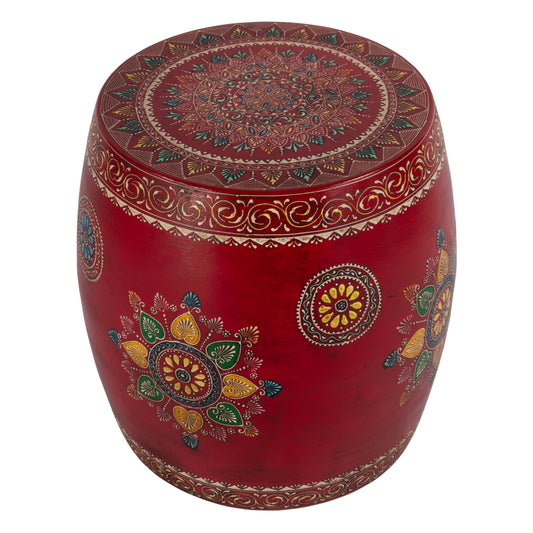 Butler Specialty Company Imani 17" W Round Iron Drum Side Table, Red