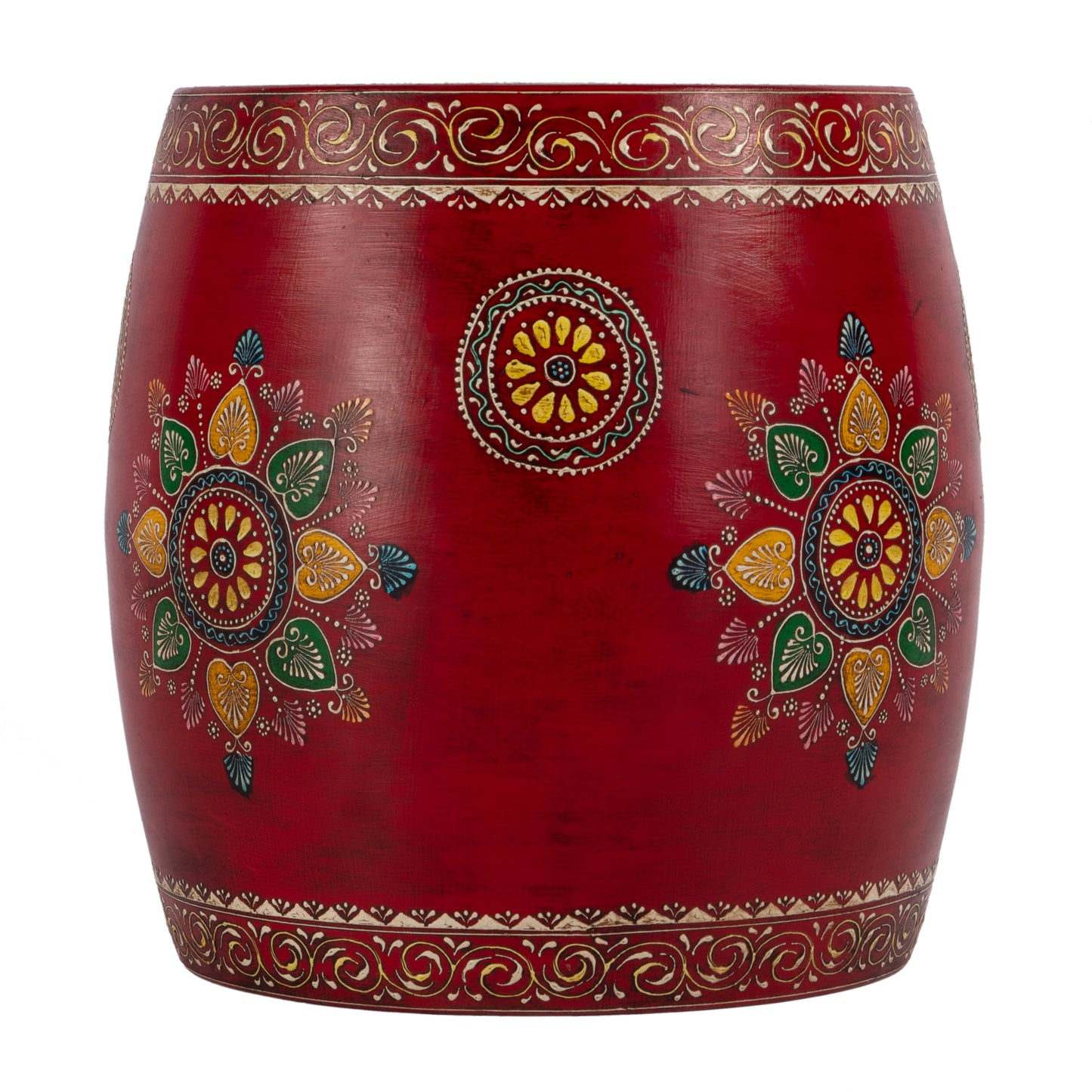 Butler Specialty Company Imani 17" W Round Iron Drum Side Table, Red