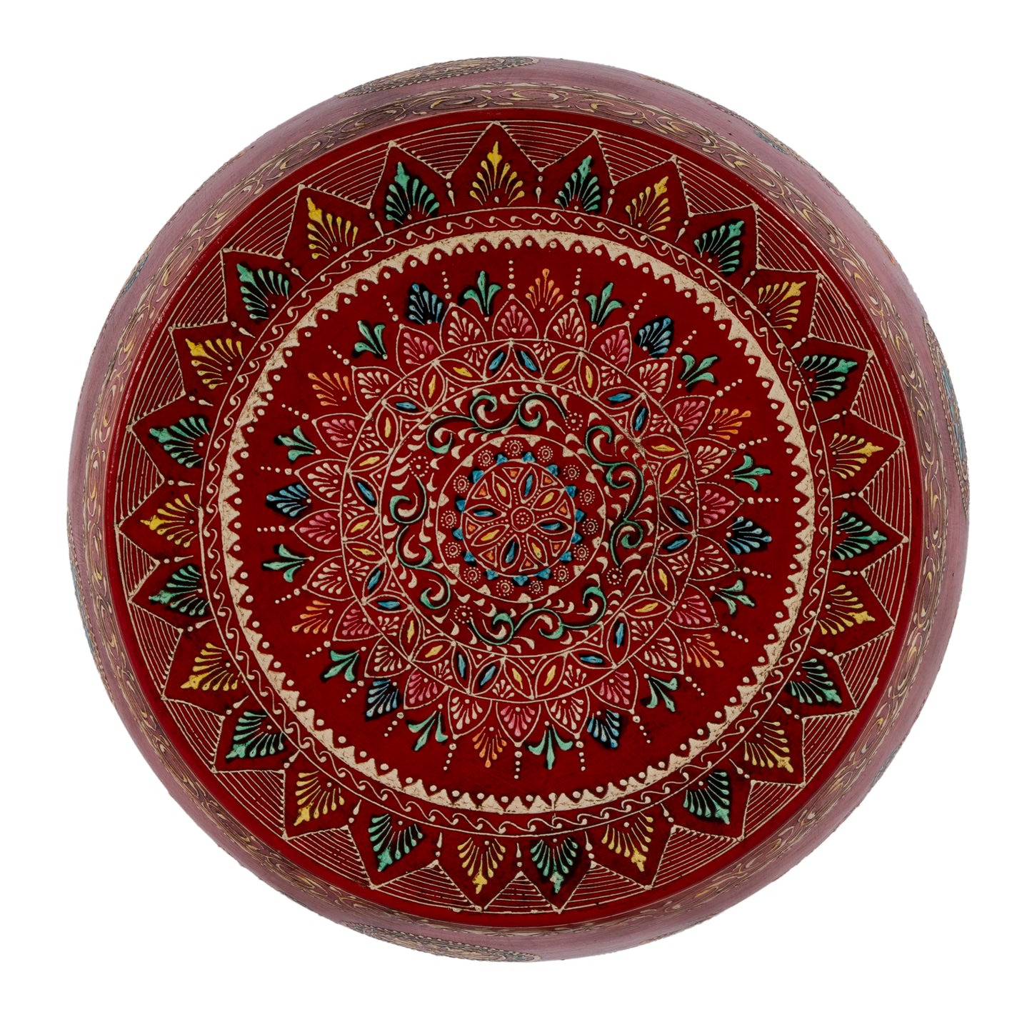 Butler Specialty Company Imani 17" W Round Iron Drum Side Table, Red