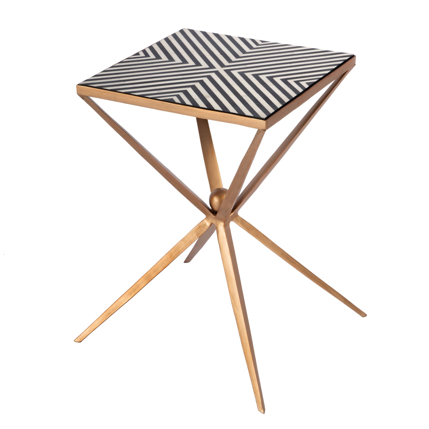 Butler Specialty Company Issa 16 in. W Square Bone In-Lay & Metal Side Table, Multi