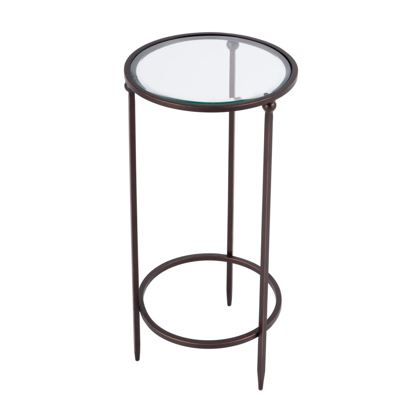 Butler Specialty Company Lola 11 in. W Round Glass and Metal Side Table, Black