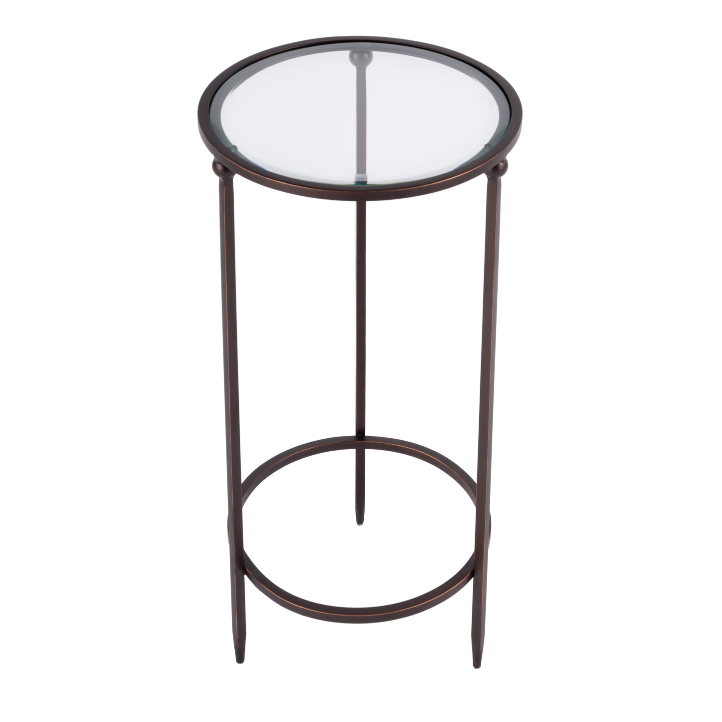 Butler Specialty Company Lola 11 in. W Round Glass and Metal Side Table, Black