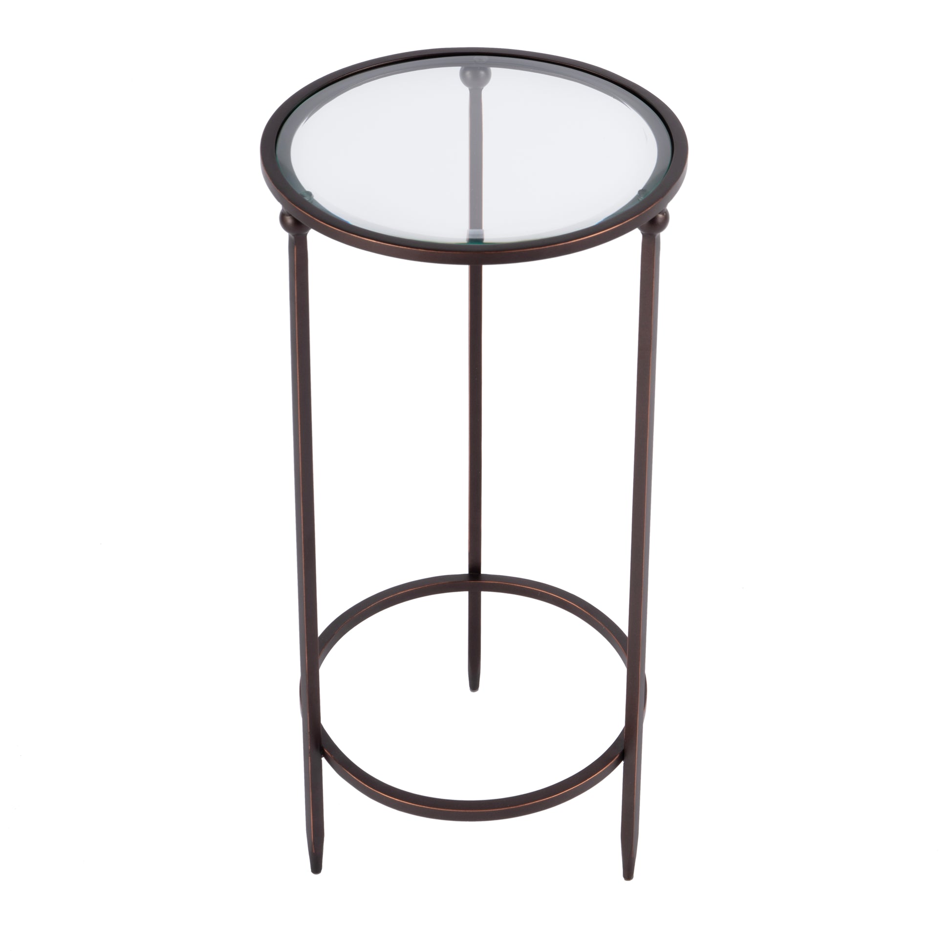 Butler Specialty Company Lola 11 in. W Round Glass and Metal Side Table, Black