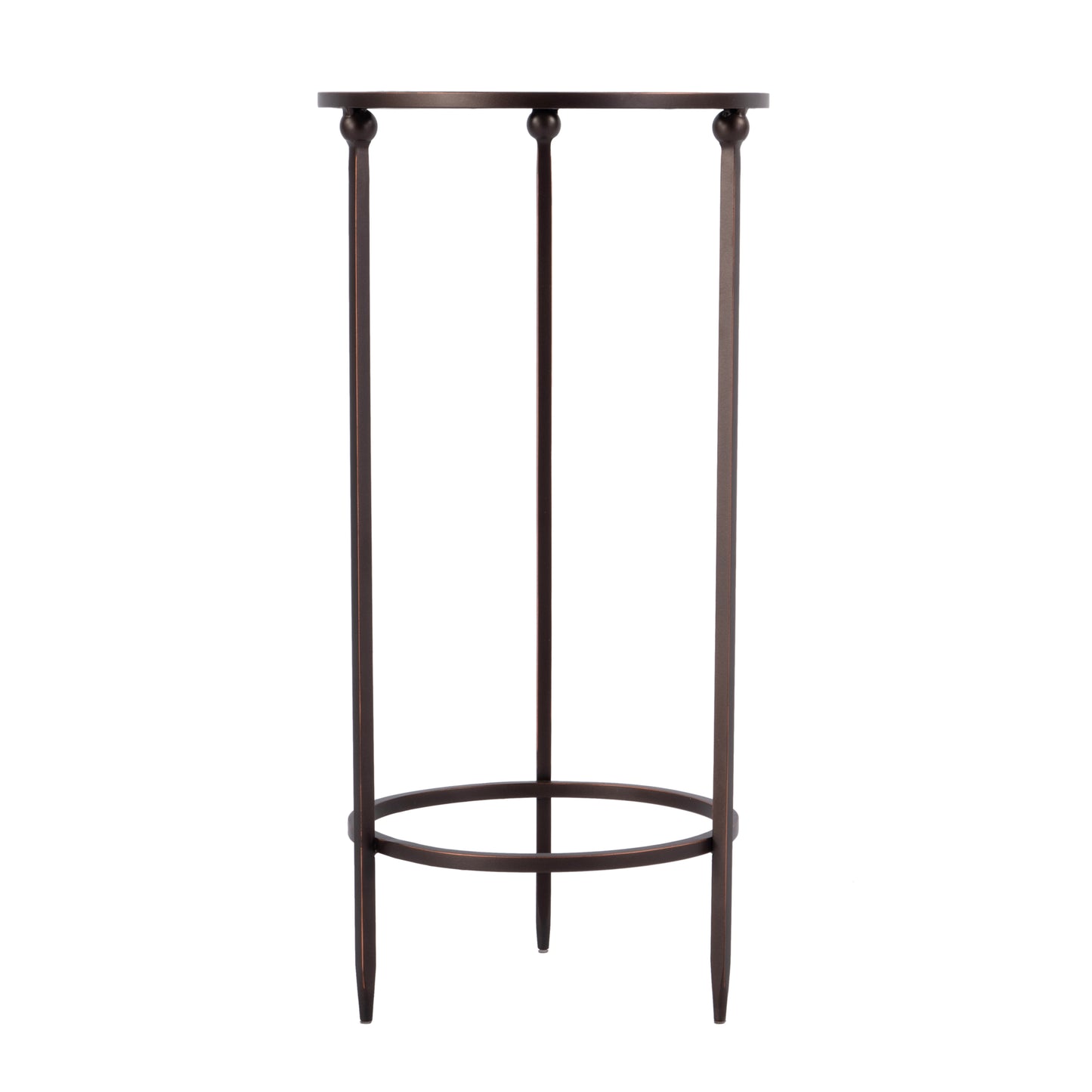 Butler Specialty Company Lola 11 in. W Round Glass and Metal Side Table, Black