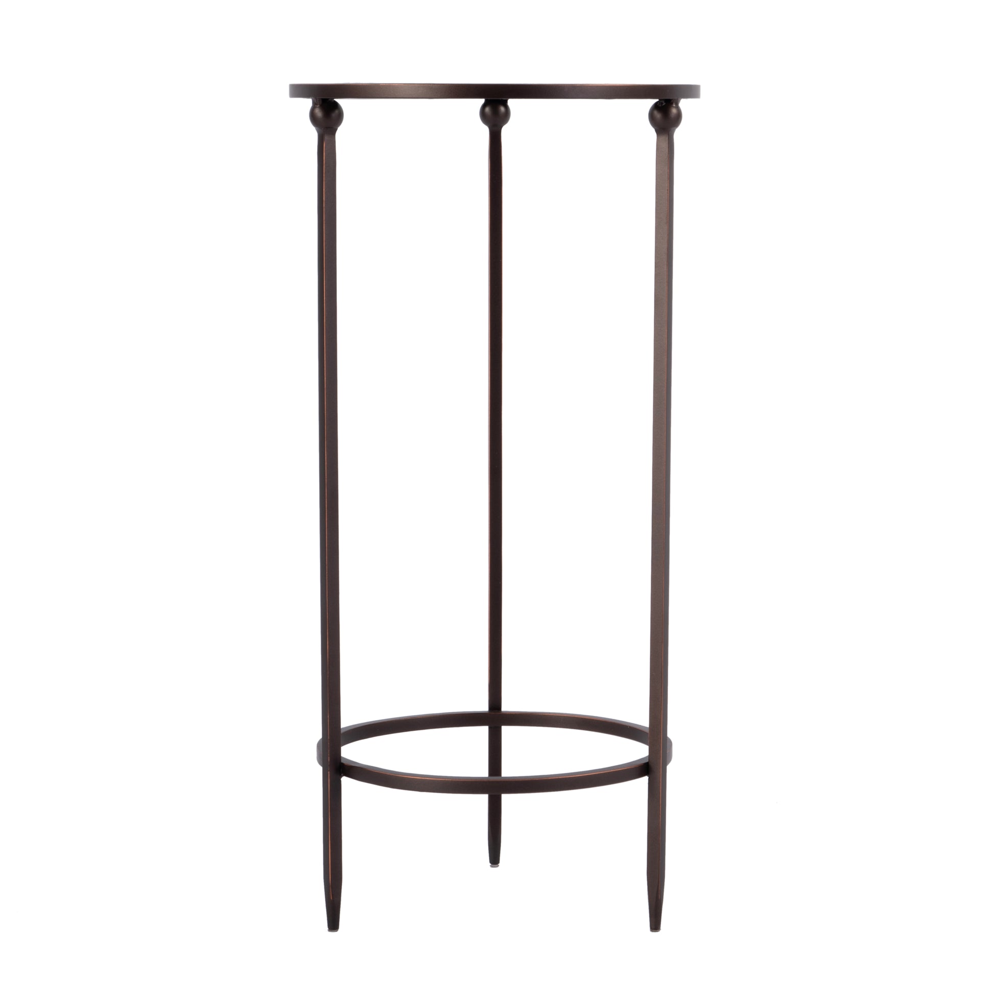 Butler Specialty Company Lola 11 in. W Round Glass and Metal Side Table, Black