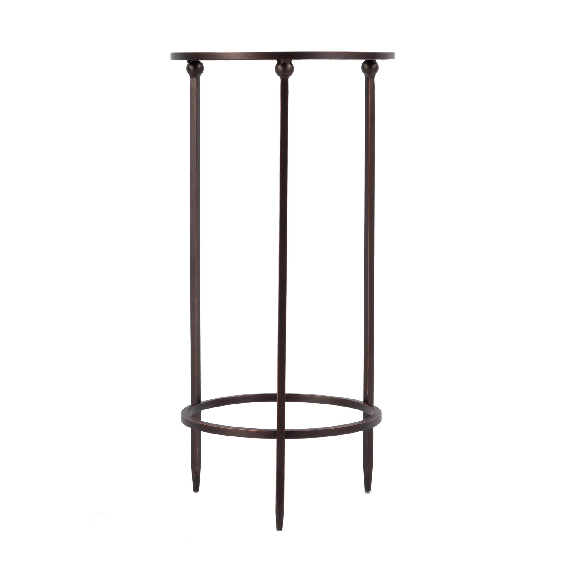 Butler Specialty Company Lola 11 in. W Round Glass and Metal Side Table, Black