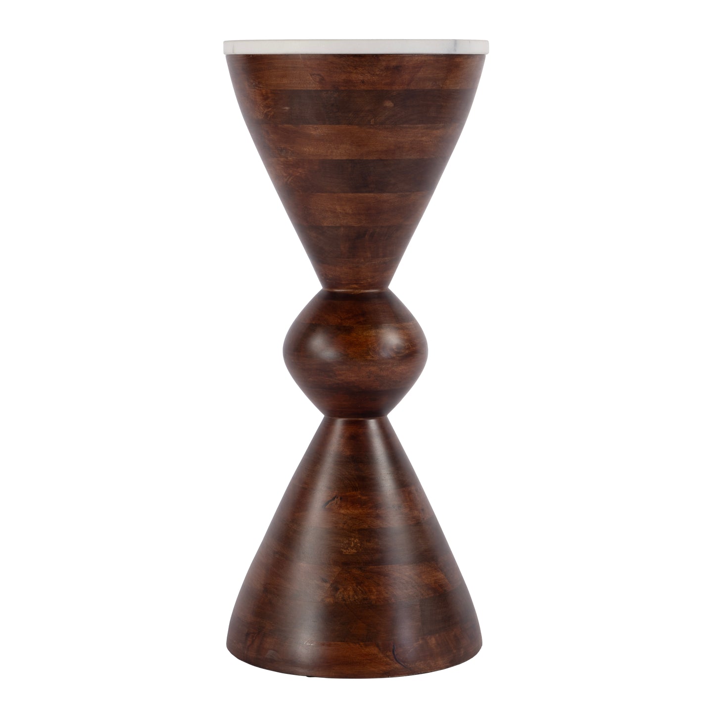 Butler Specialty Company Amra 12 in. W Round Marble and Wood Side Table, Brown