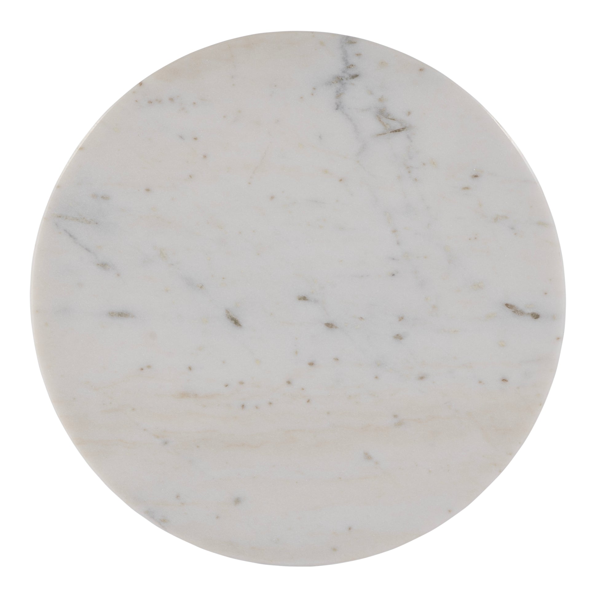 Butler Specialty Company Hallie 15 in. W Round Marble and Metal Side Table, Antique Gold