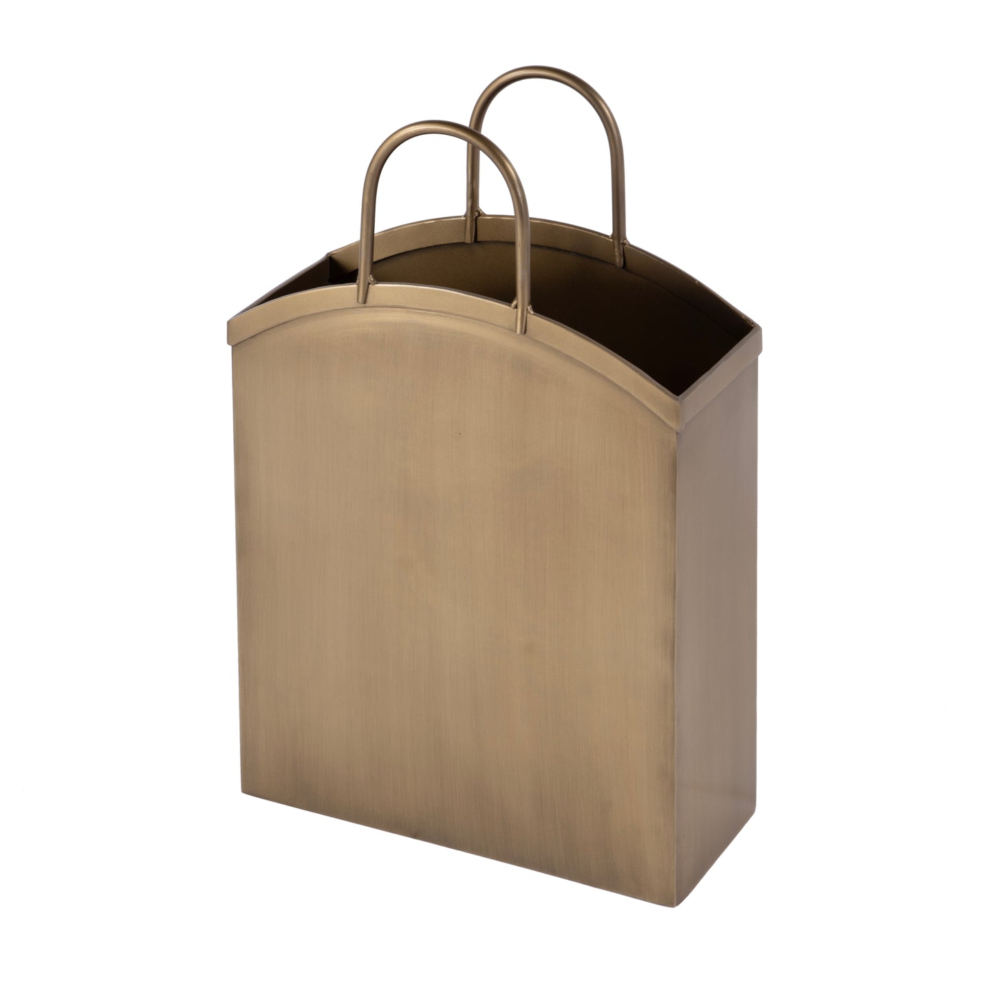 Butler Specialty Company Gia 12 in. W Rectangular Metal Magazine Basket, Antique Gold