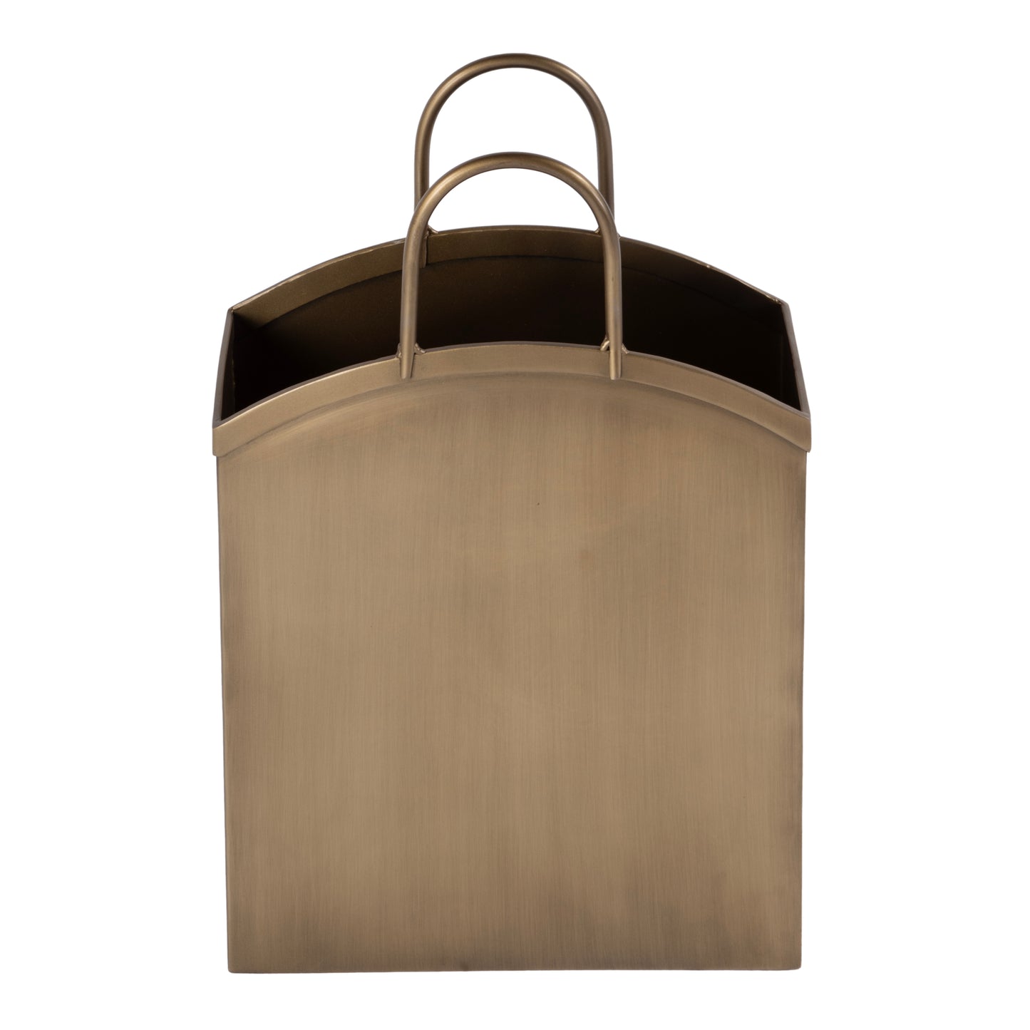Butler Specialty Company Gia 12 in. W Rectangular Metal Magazine Basket, Antique Gold