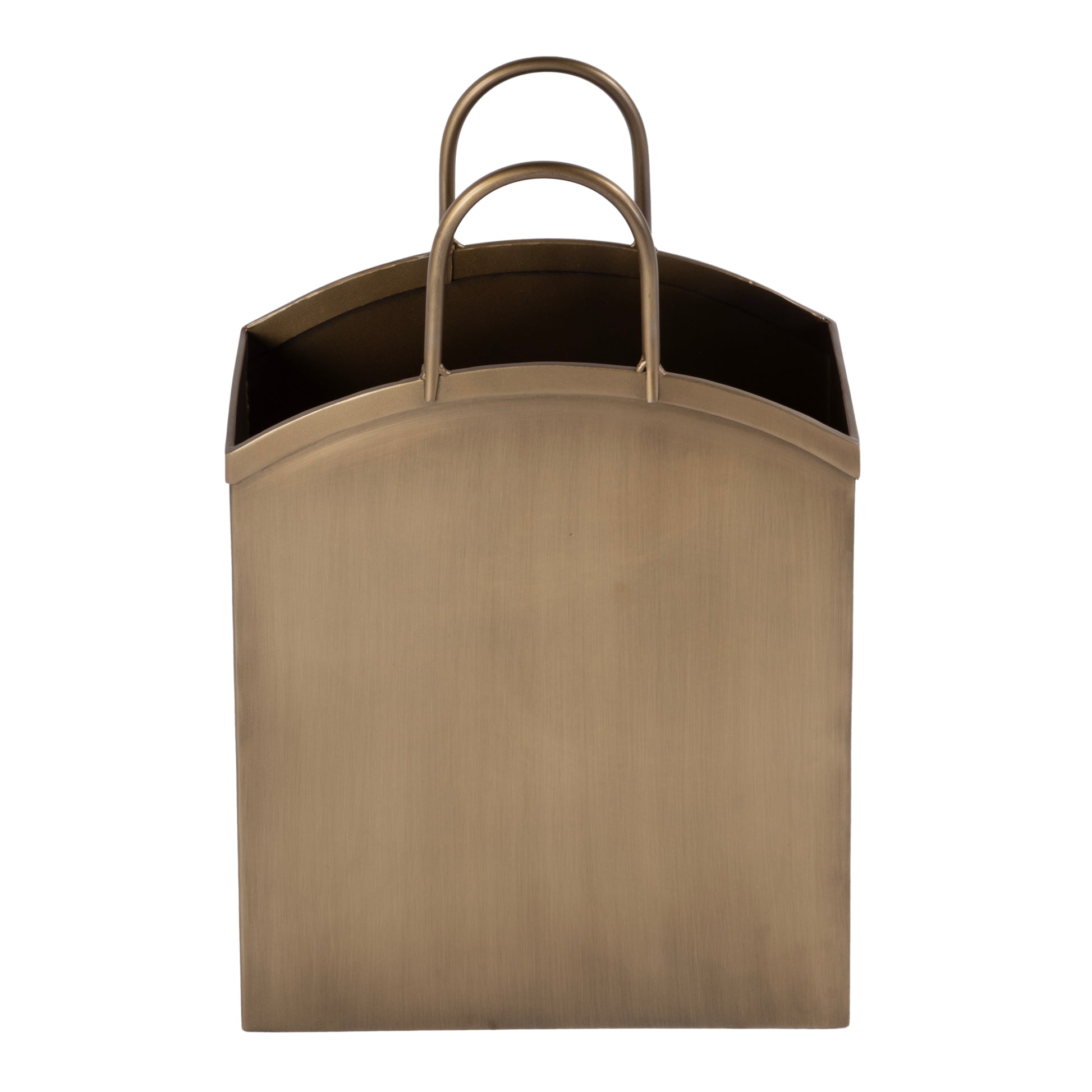 Butler Specialty Company Gia 12 in. W Rectangular Metal Magazine Basket, Antique Gold