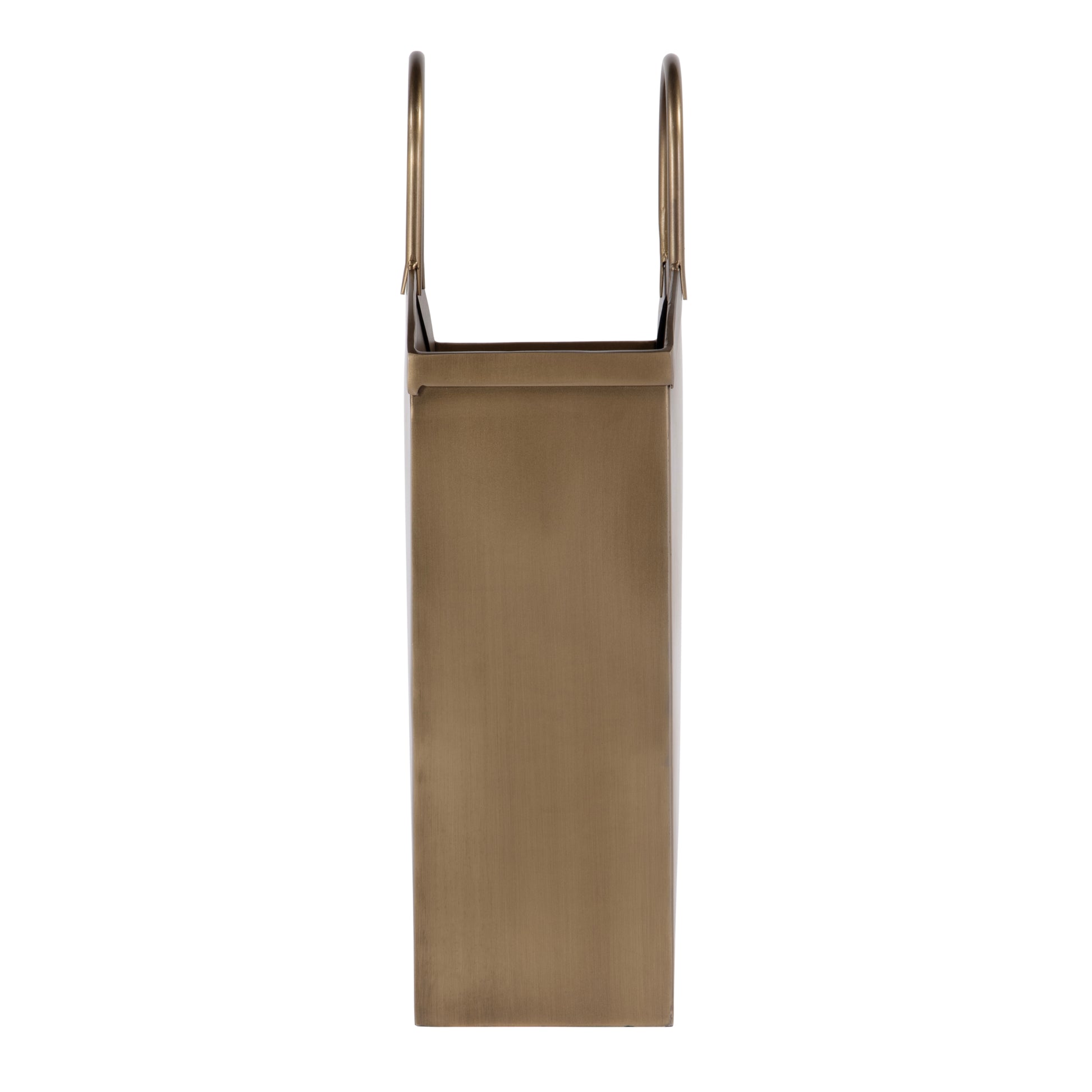 Butler Specialty Company Gia 12 in. W Rectangular Metal Magazine Basket, Antique Gold