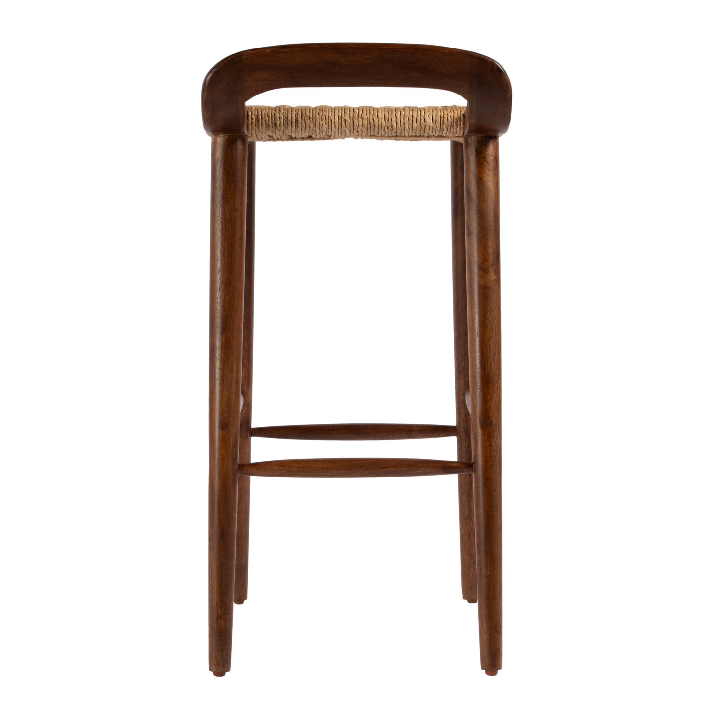 Butler Specialty Company Luna 30 in. Seat Height Wood and Jute Woven Low Back Bar Stool, Brown