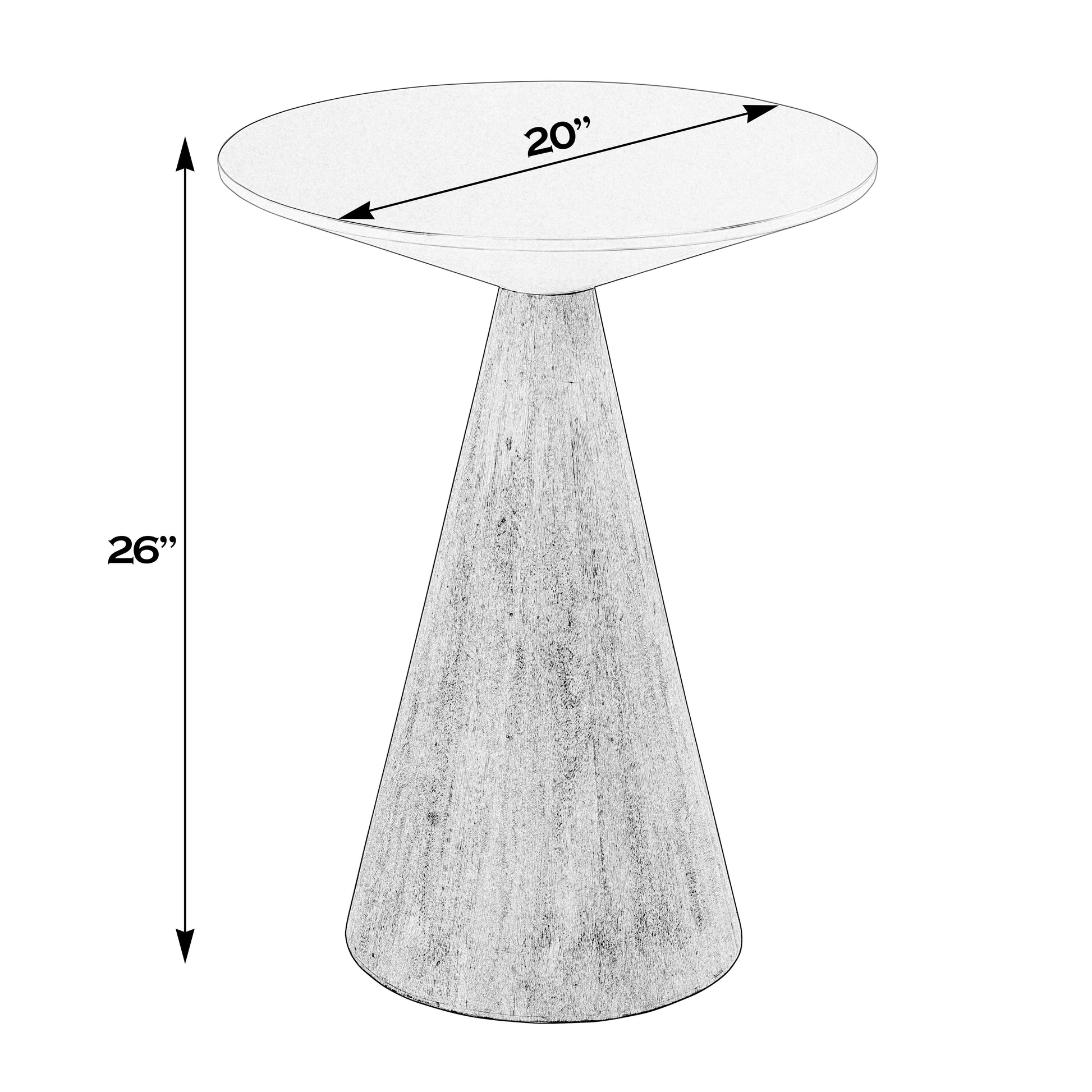 Butler Specialty Company Via 20 in. W Round Solid Wood Side Table, Natural