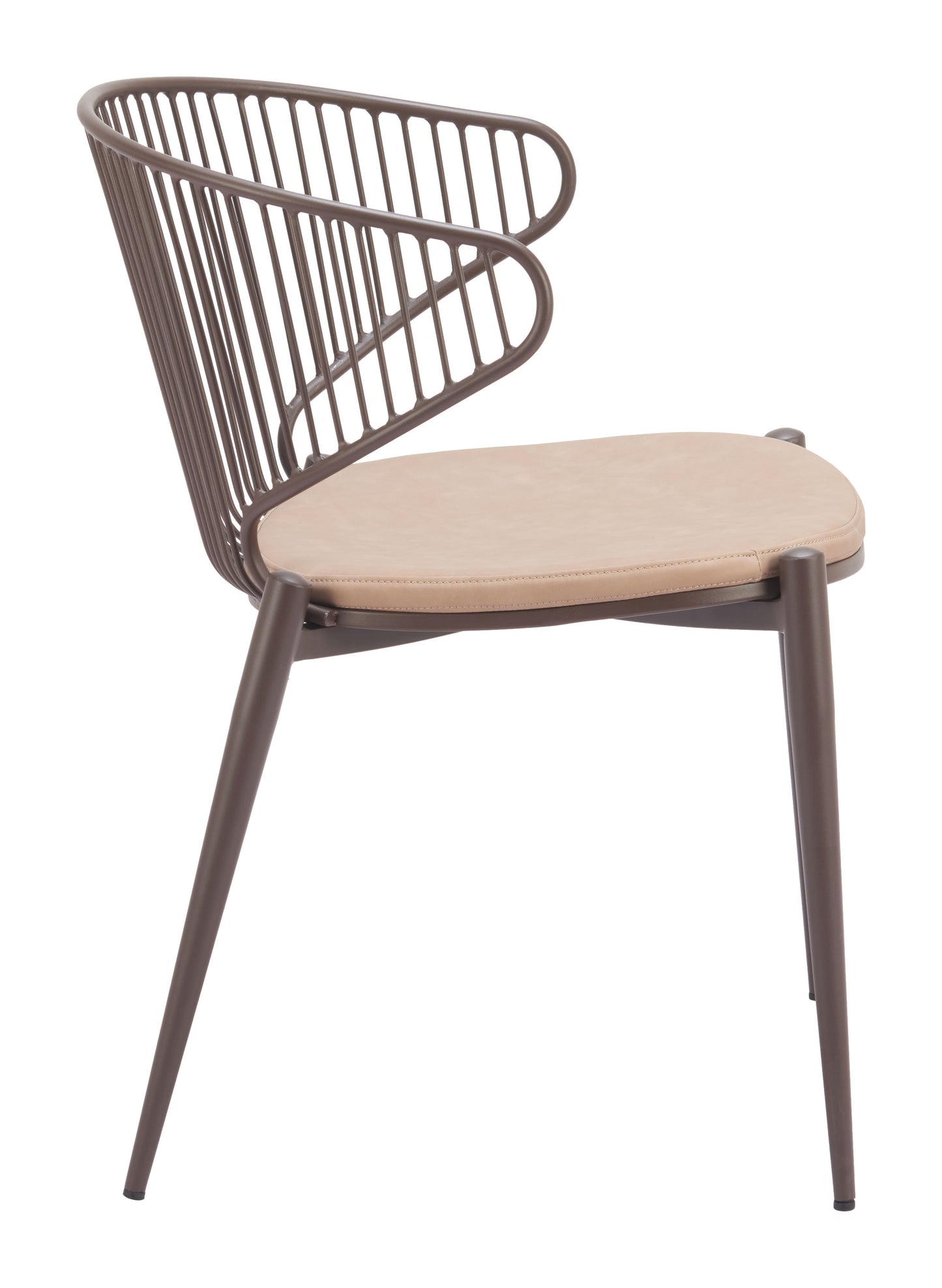 Silues Dining Chair (Set of 2) Taupe & Brown - 2