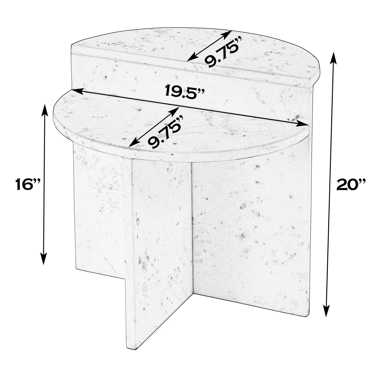 Butler Specialty Company Vienna 19.5 in. W Round 100% Marble Accent Table, White