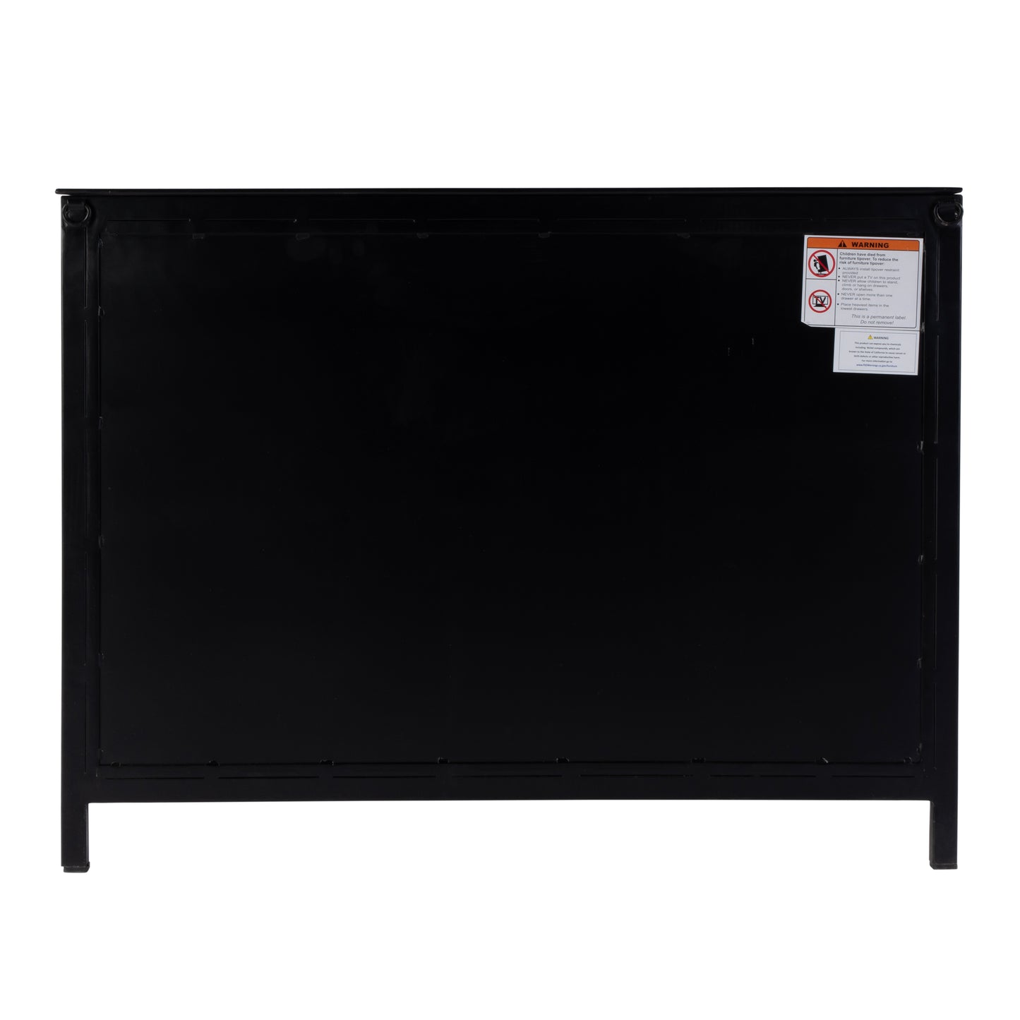 Butler Specialty Company Worthington 35.5 in. W Iron and Glass Accent Storage Chest with 1 Interior Shelf, Black
