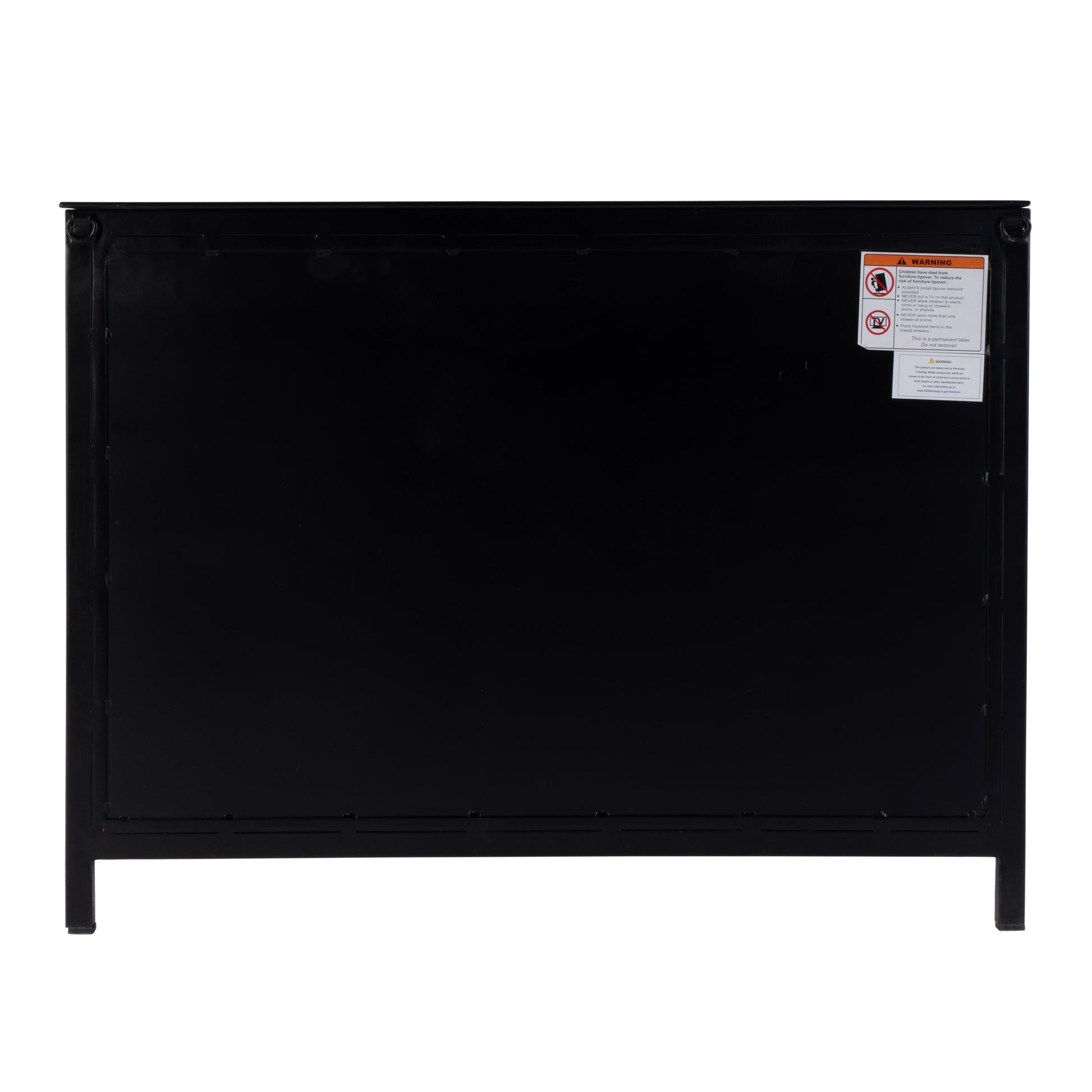 Butler Specialty Company Worthington 35.5 in. W Iron and Glass Accent Storage Chest with 1 Interior Shelf, Black