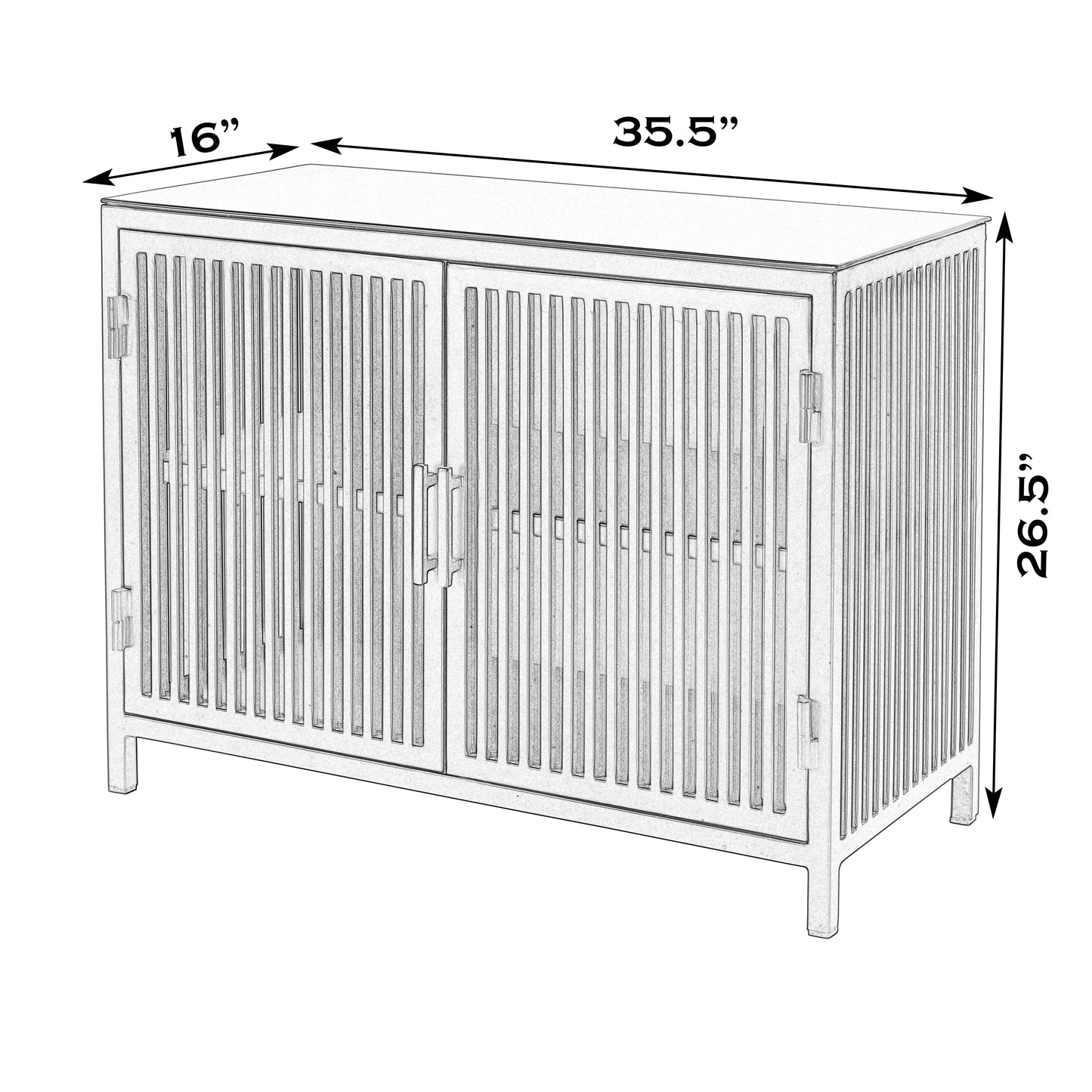 Butler Specialty Company Worthington 35.5 in. W Iron and Glass Accent Storage Chest with 1 Interior Shelf, Black