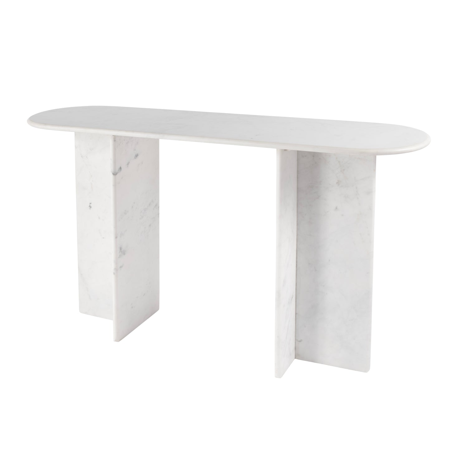 Butler Specialty Company Vienna 54 in. W Rectangular 100% Marble Console/Sofa Table, White