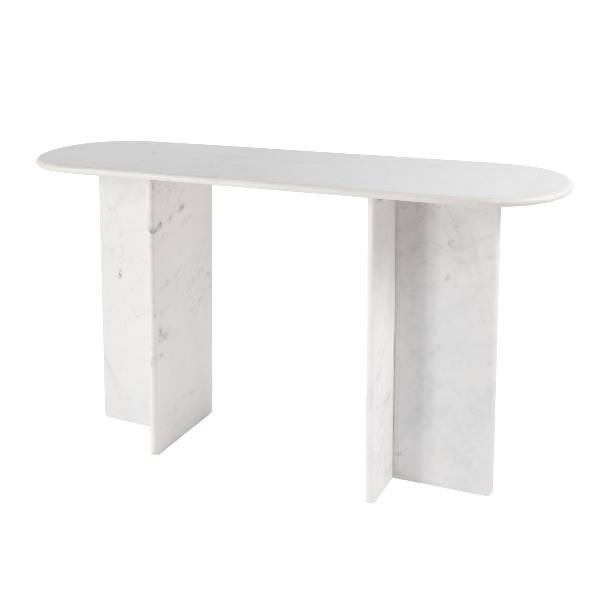 Butler Specialty Company Vienna 54 in. W Rectangular 100% Marble Console/Sofa Table, White