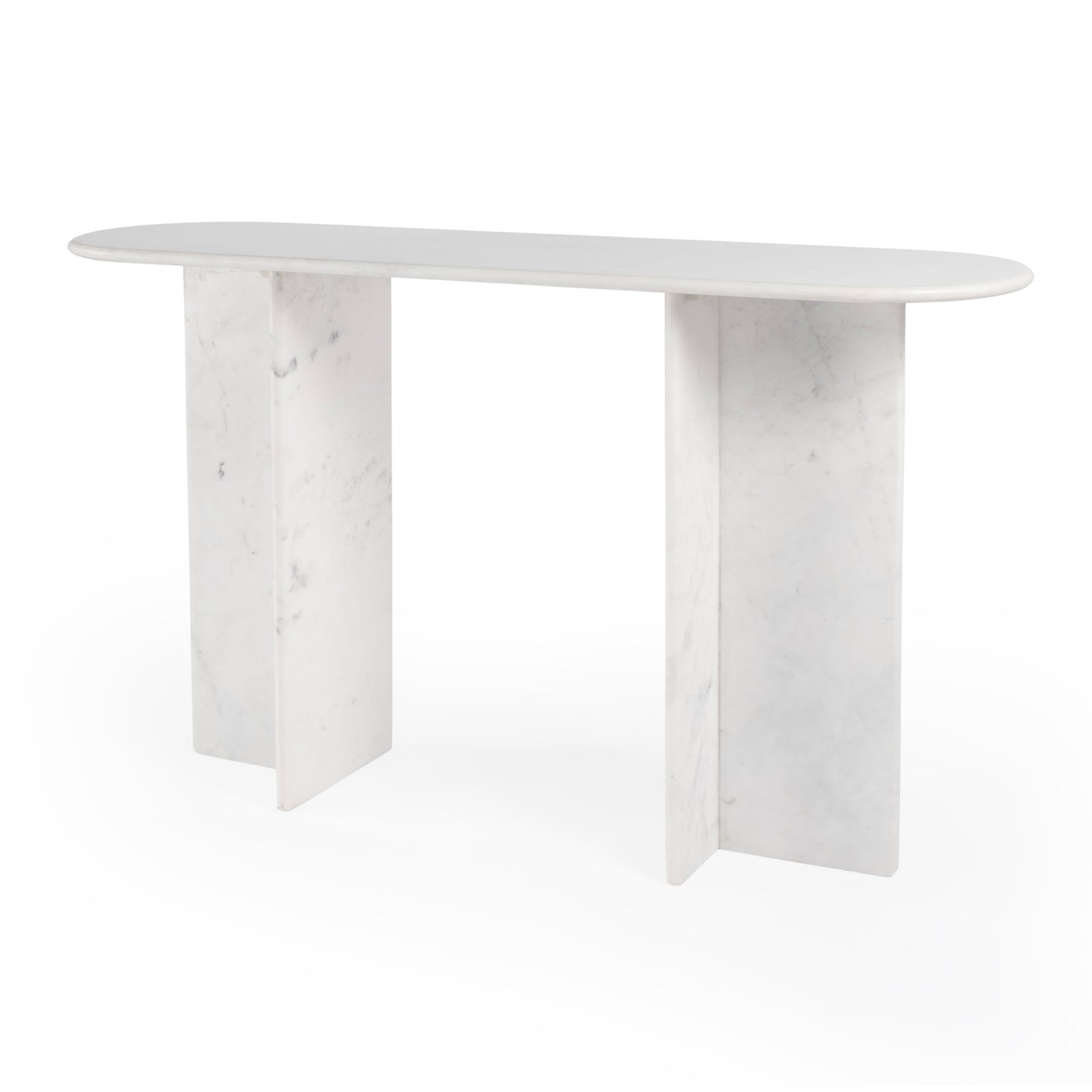 Butler Specialty Company Vienna 54 in. W Rectangular 100% Marble Console/Sofa Table, White