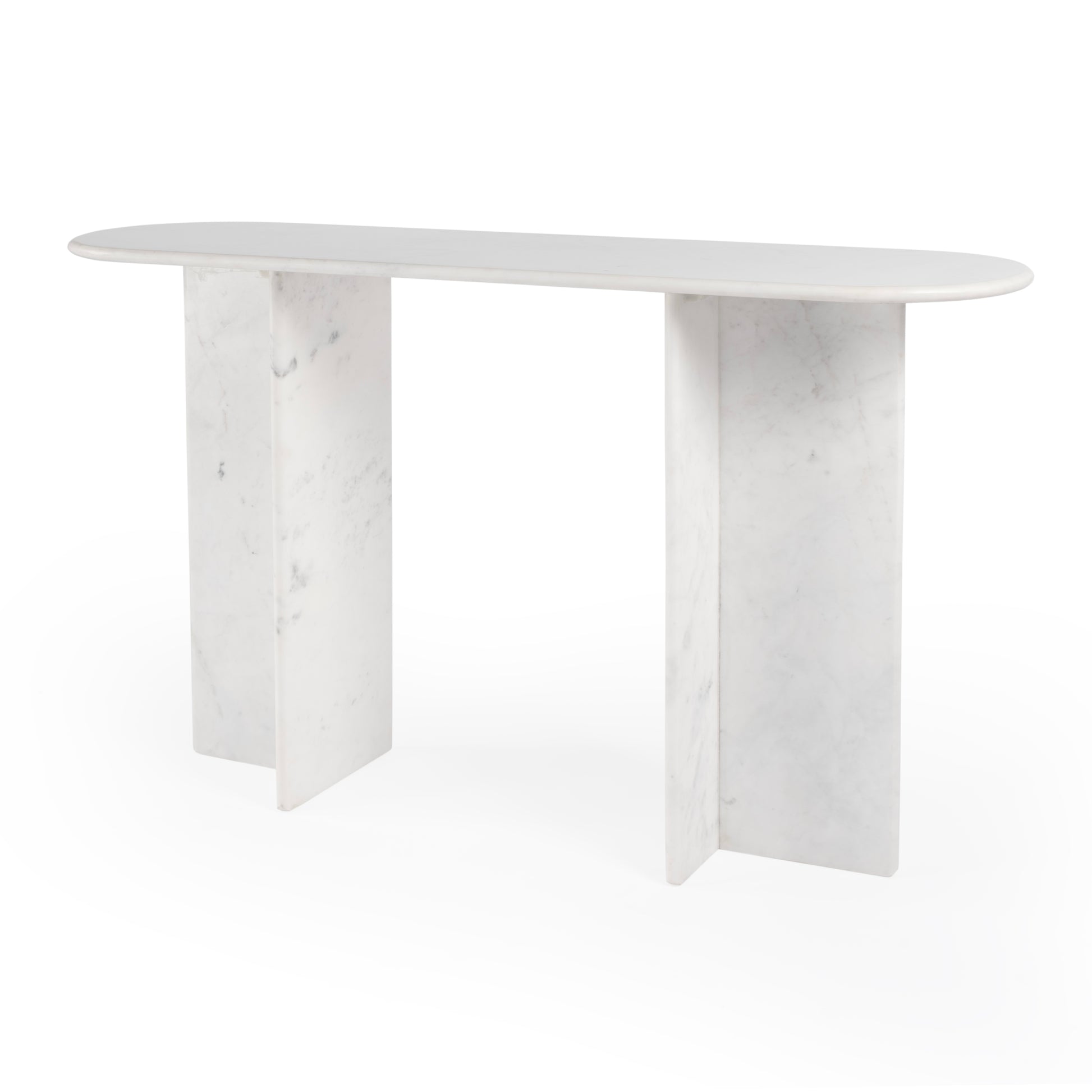 Butler Specialty Company Vienna 54 in. W Rectangular 100% Marble Console/Sofa Table, White