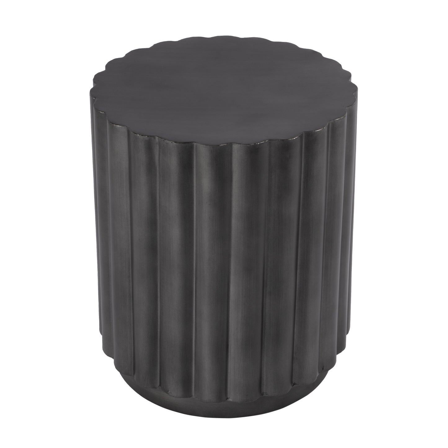 Butler Specialty Company Ava 15 in. W Round Iron Fluted Side Table, Gray